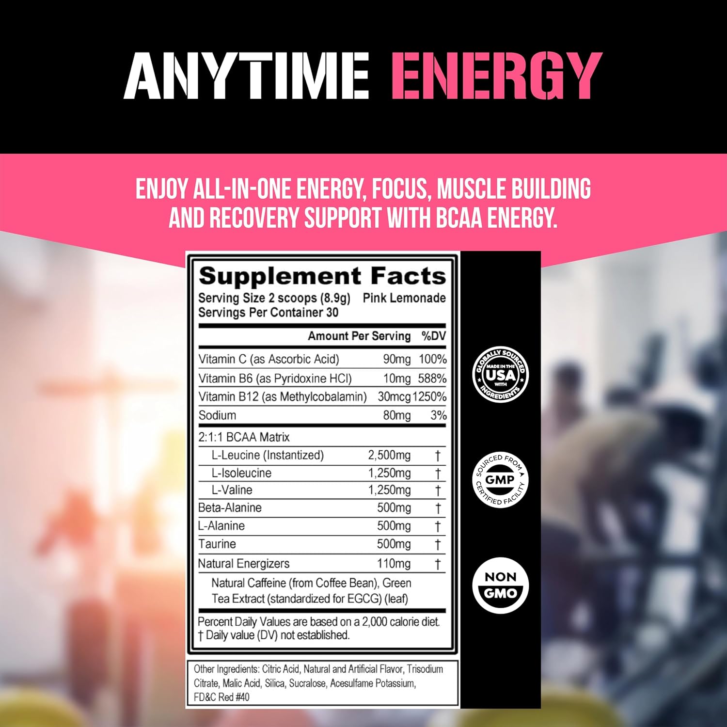 Evlution EVL BCAAs Amino Acids Powder - BCAA Energy Pre Workout Powder for Muscle Recovery Lean Growth and Endurance - Rehydrating Post Workout Recovery Drink with Natural Caffeine - Pink Lemonade - Image 2