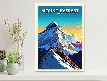額縁付きネパール エベレスト山岳風景画 / Framed Mt. Everest Amazon.com: Mount Everest on The Border of Tibet and Nepal