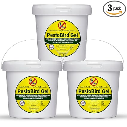PestoBird Bird Control Gel-15 Kg | Industrial Grade Bird Repellent Gel for Pigeons | Transparent, Eco-Friendly | No Smell, Long Lasting Protection from Pigeon and Birds | Bird Repellent for Balcony