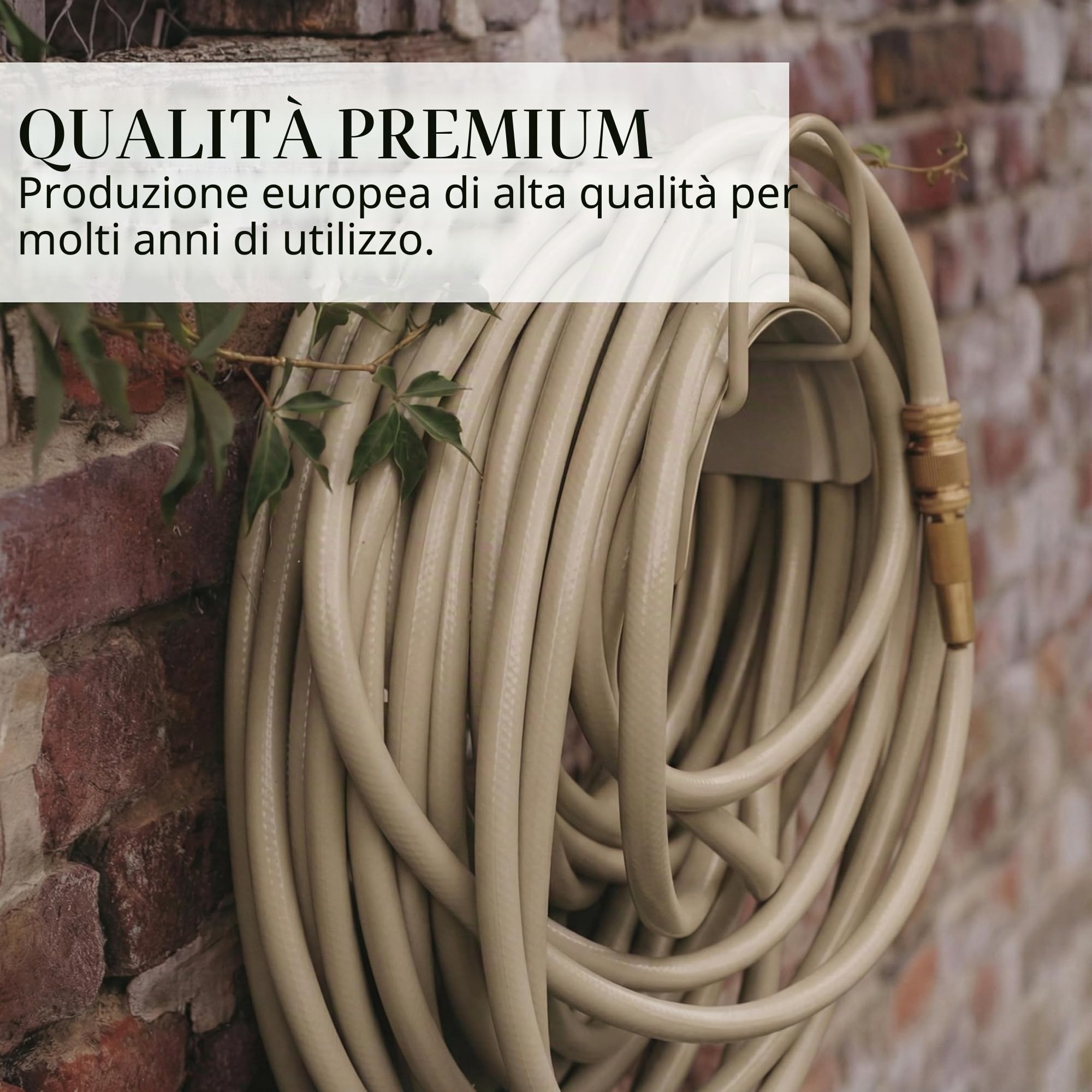 LIVLIG Tubo da Giardino 30m Design – Tubo Irrigazione Flessibile, 60% Riciclato, Resistente UV, Anti-Torsione, 1/2 Pollice, Beige
