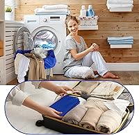 Vista 7 de Woanger Paquete de 12 bolsas de lavandería extragrandes de 28 x 45 pulgadas, lavables a granel, bolsa de lavandería de viaje con cierre de cordón