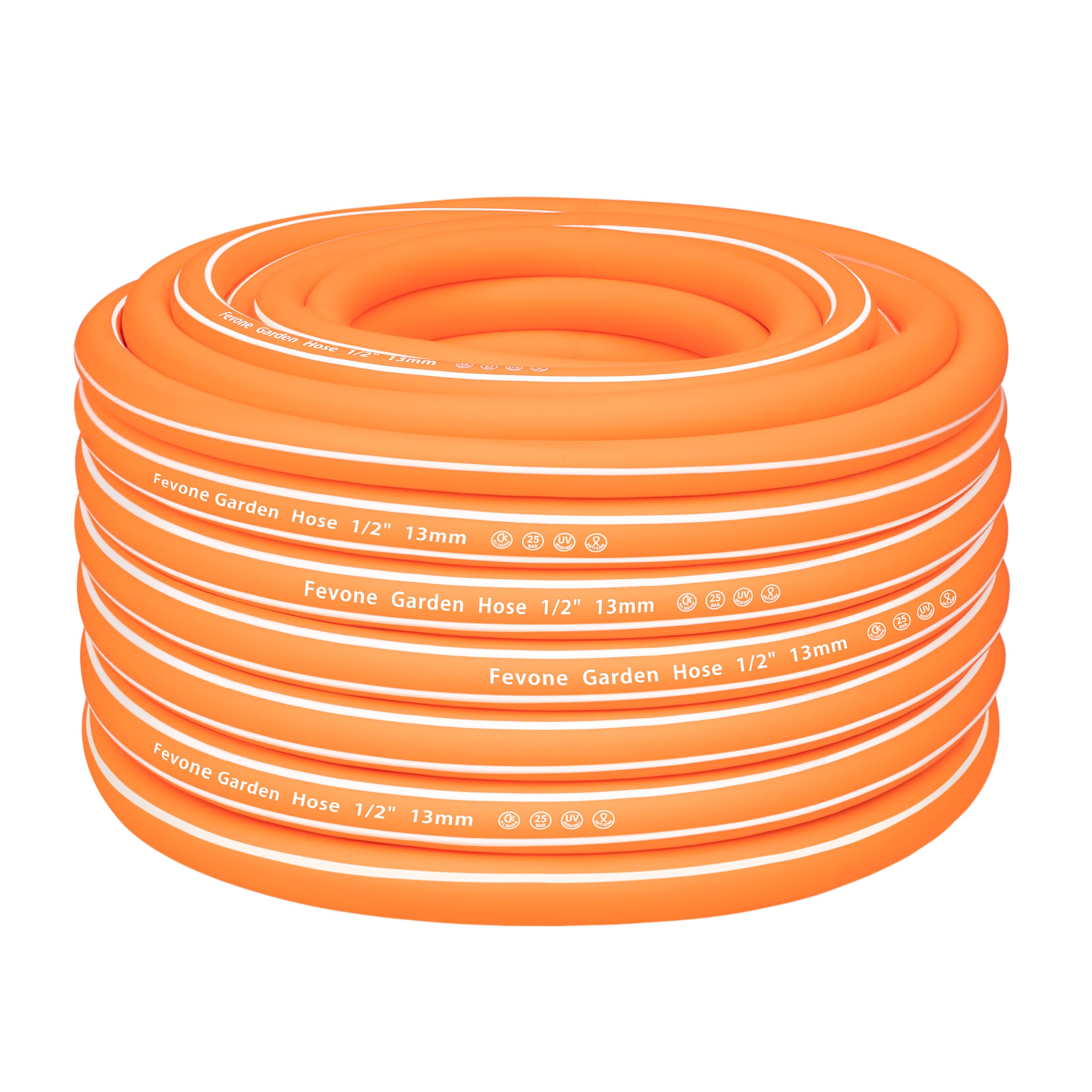 Tuyau D'Arrosage 30m 13mm 4 Couches 25 Bar - Robuste Anti-Courbure Orange Portable
