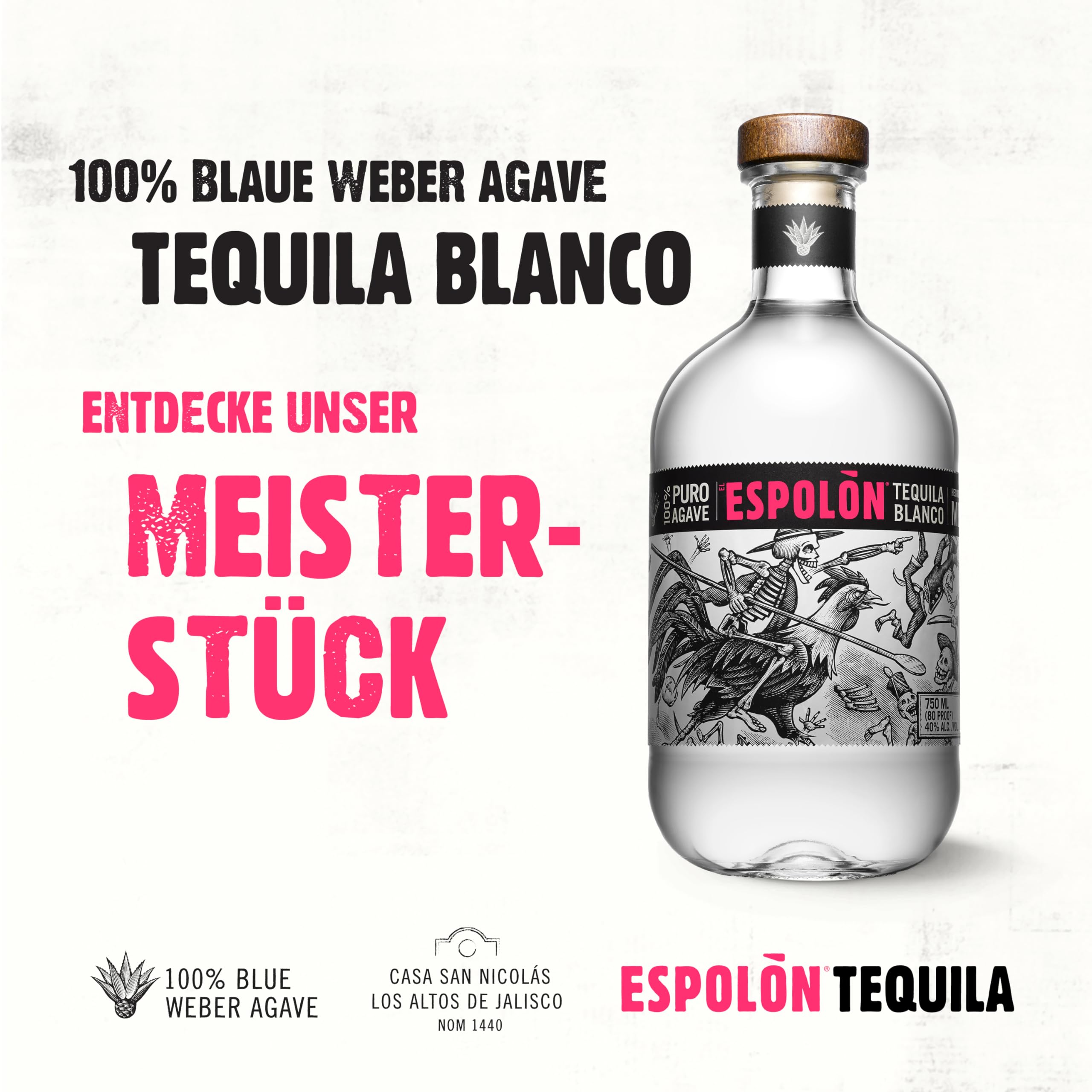 Espolòn Tequila Blanco 100% blaue Agaven 0.7 l