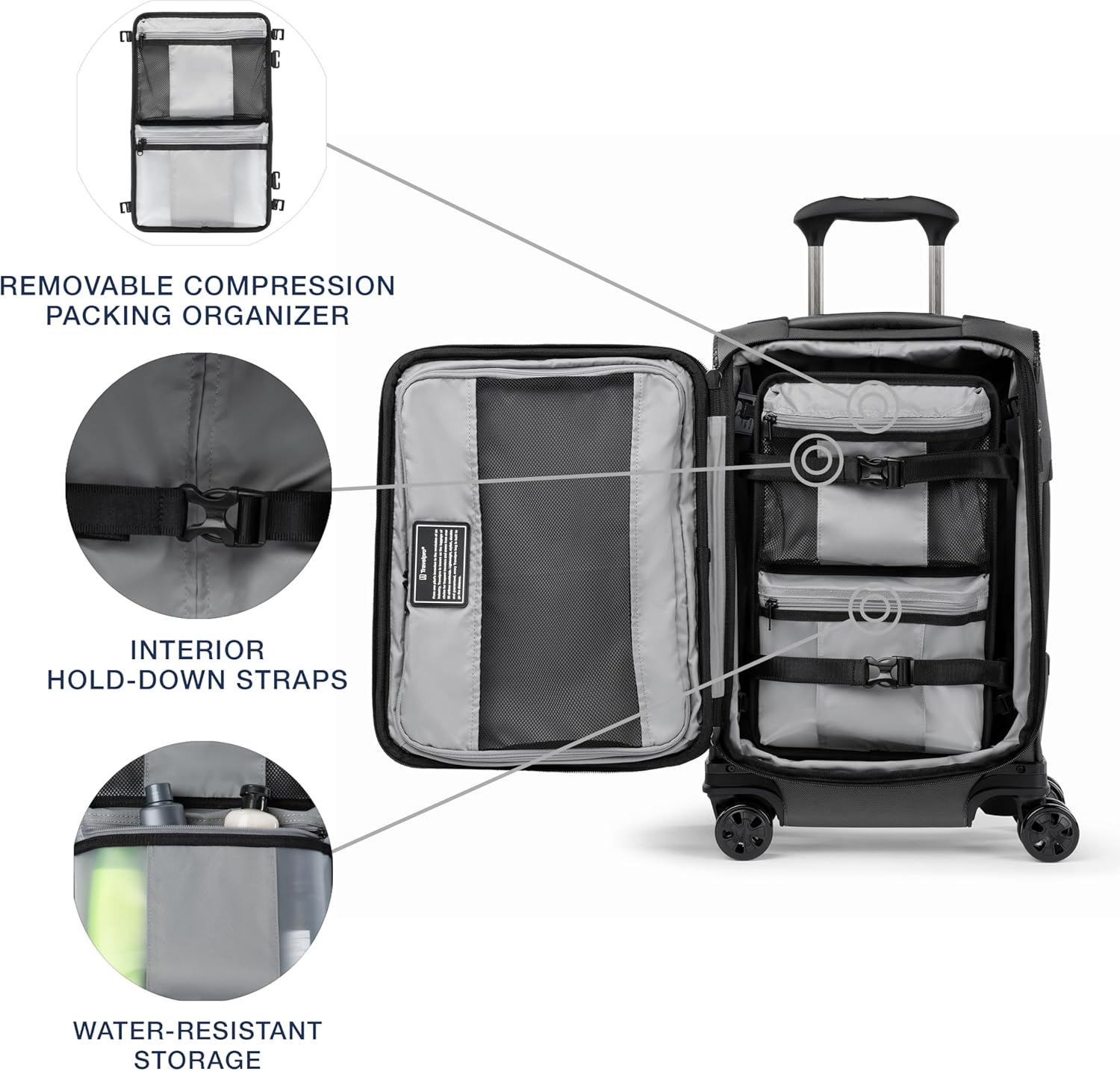 Travelpro Crew Classic Lightweight Softside Expandable Carry on Luggage, 8 Wheel Spinner Suitcase, Men and Women, Carry On 21-Inch, Titanium Grey - Image 6