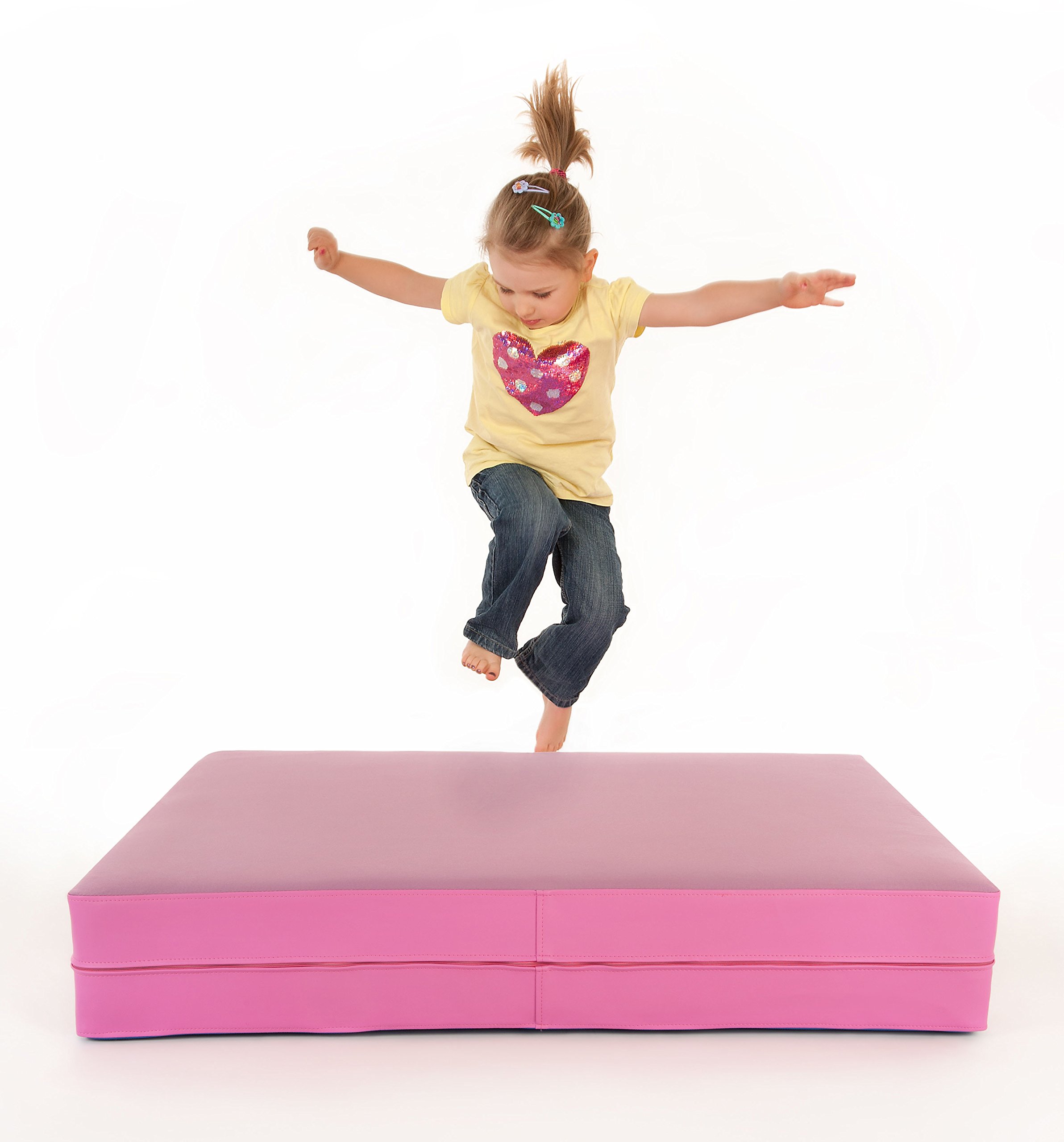 Hüpfmatratze - ab 1 Jahre - Turn Matte für Kinder - Spiel Matratze zum Toben - Hüpfen - Balancieren Lavendel/Pink