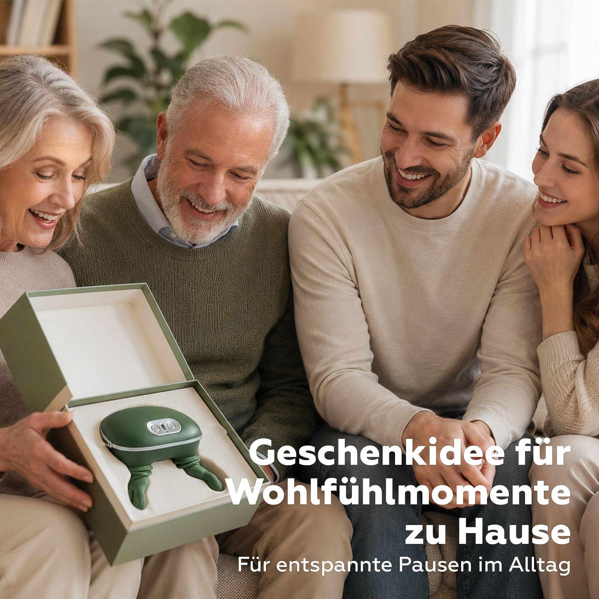 Nackenmassagegerät mit Wärme, 4D-Knetmassage, 3 Intensitäten, 2 Heizstufen, kabelloses Massagegerät für Nacken und Schultern