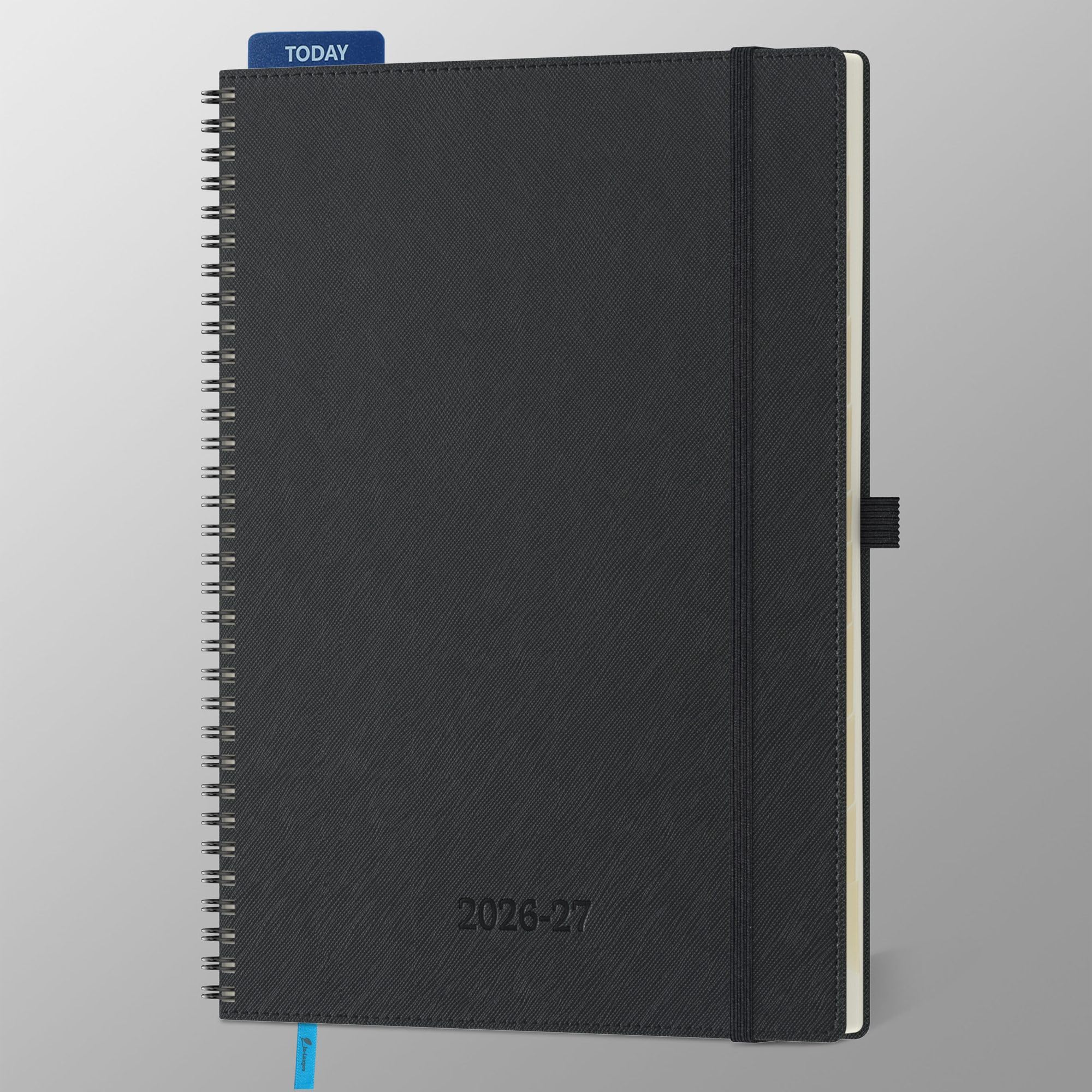 IN-LUXPRO Academic Diary 2026-2027: A4 Week to View (29x21.5 cm) 18 Months(Jul'26 - Dec'27) Spiral Weekly & Monthly Planner with Month Tabs & Inner Pocket, Expenses/Note Pages, PU Leather Black โ image 1