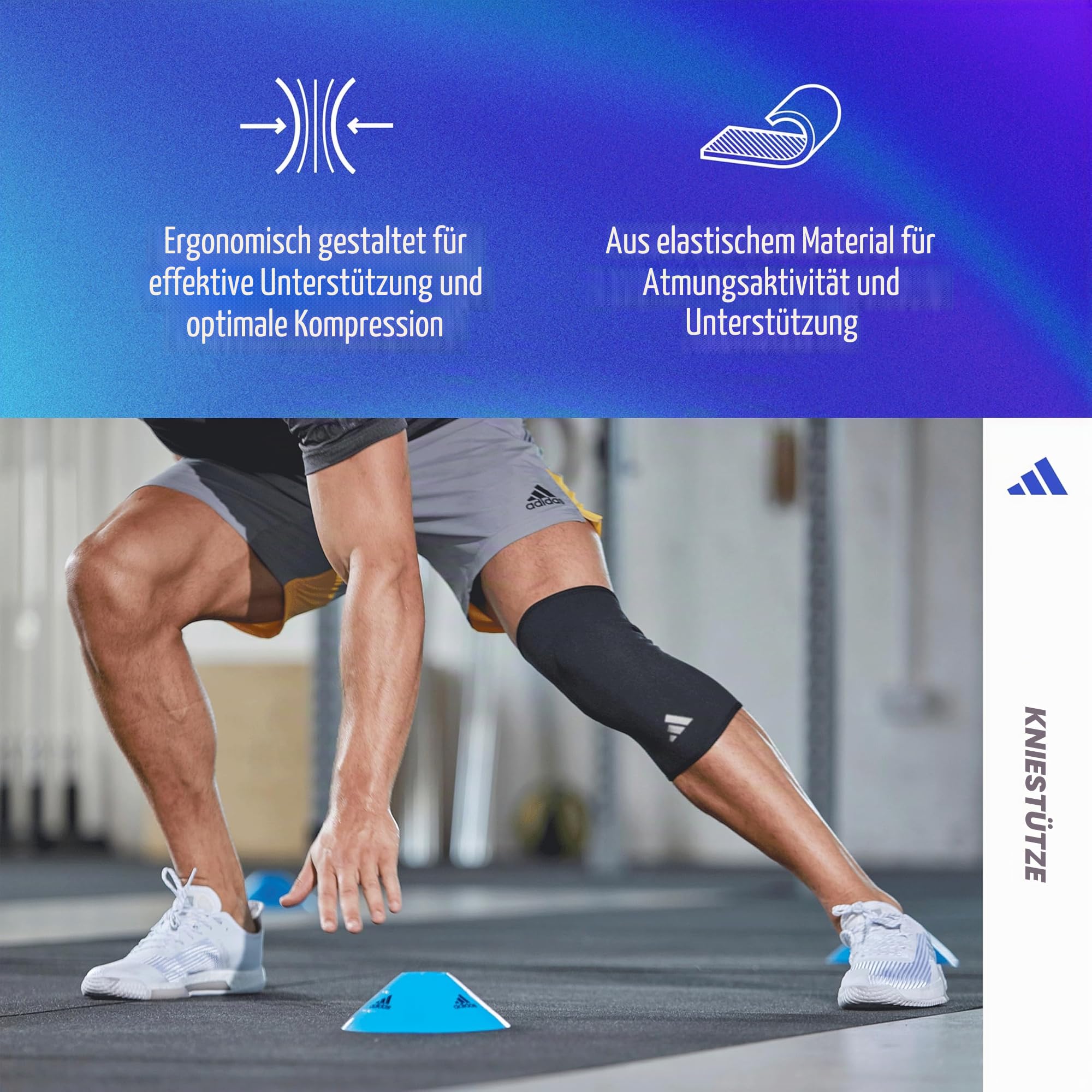 adidas Kniebandage Bandagen, Schwarz, S