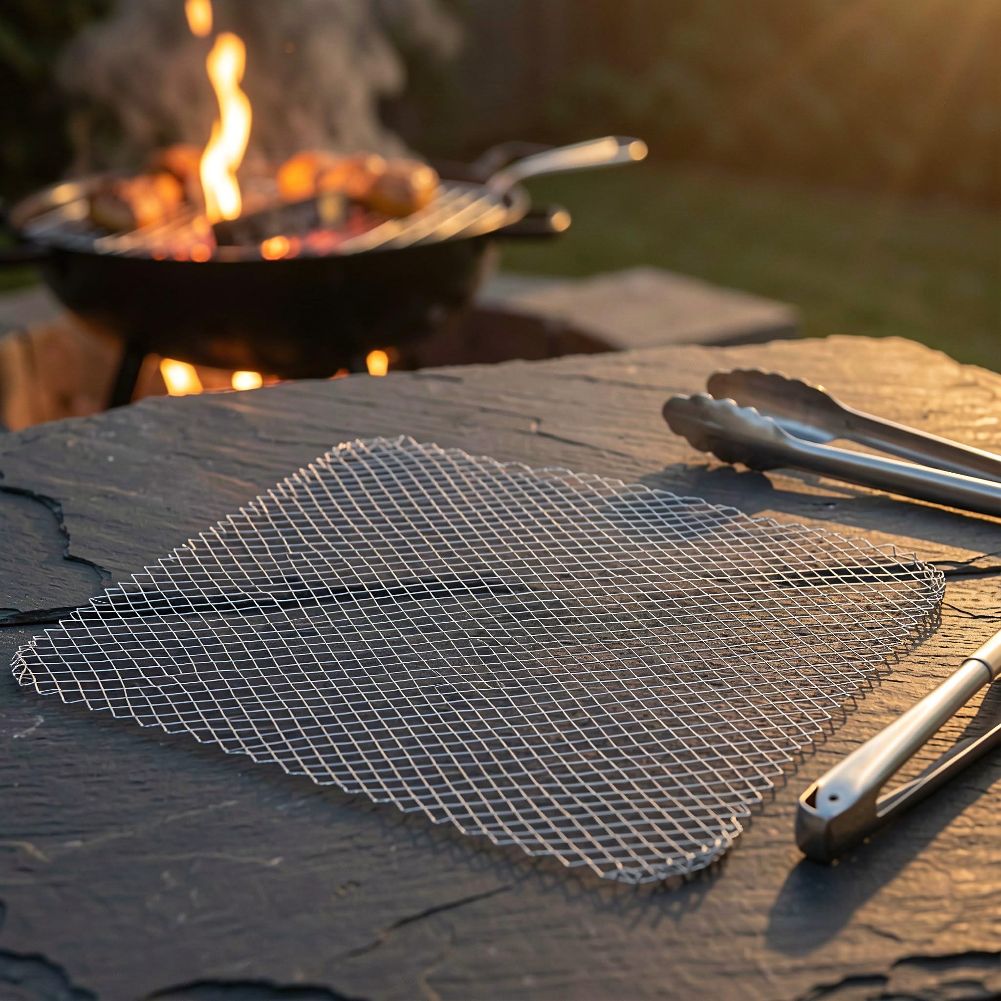 Lurrose 12 szt. mat siatkowych do grilla BBQ, jednorazowa aluminiowa nakład | Ruszt do gotowania z powłoką nieprzywierającą do użytku na zewnątrz, na kempingu, grillu, pikniku, na podwórku, 15,28 x 12 ca