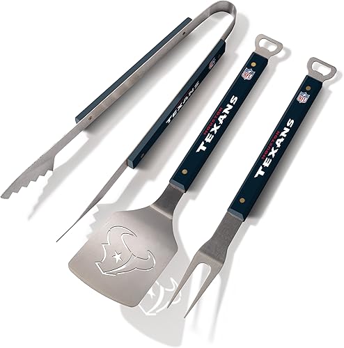 Miniatura 10 de YouTheFan NFL Spirit Series - Juego de utensilios de parrilla para barbacoa, 3 piezas Sportula (espátula) de acero inoxidable de 18 pulgadas,