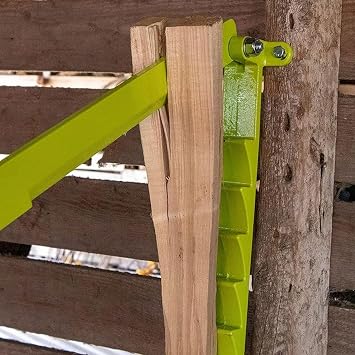 Timber Tuff Wall Mounted Heavy Cast Iron Kindling Splitter with 24 Inch Handle and 4 Mounting Holes for Slicing Softwoods, Pine, or Spruce, Green