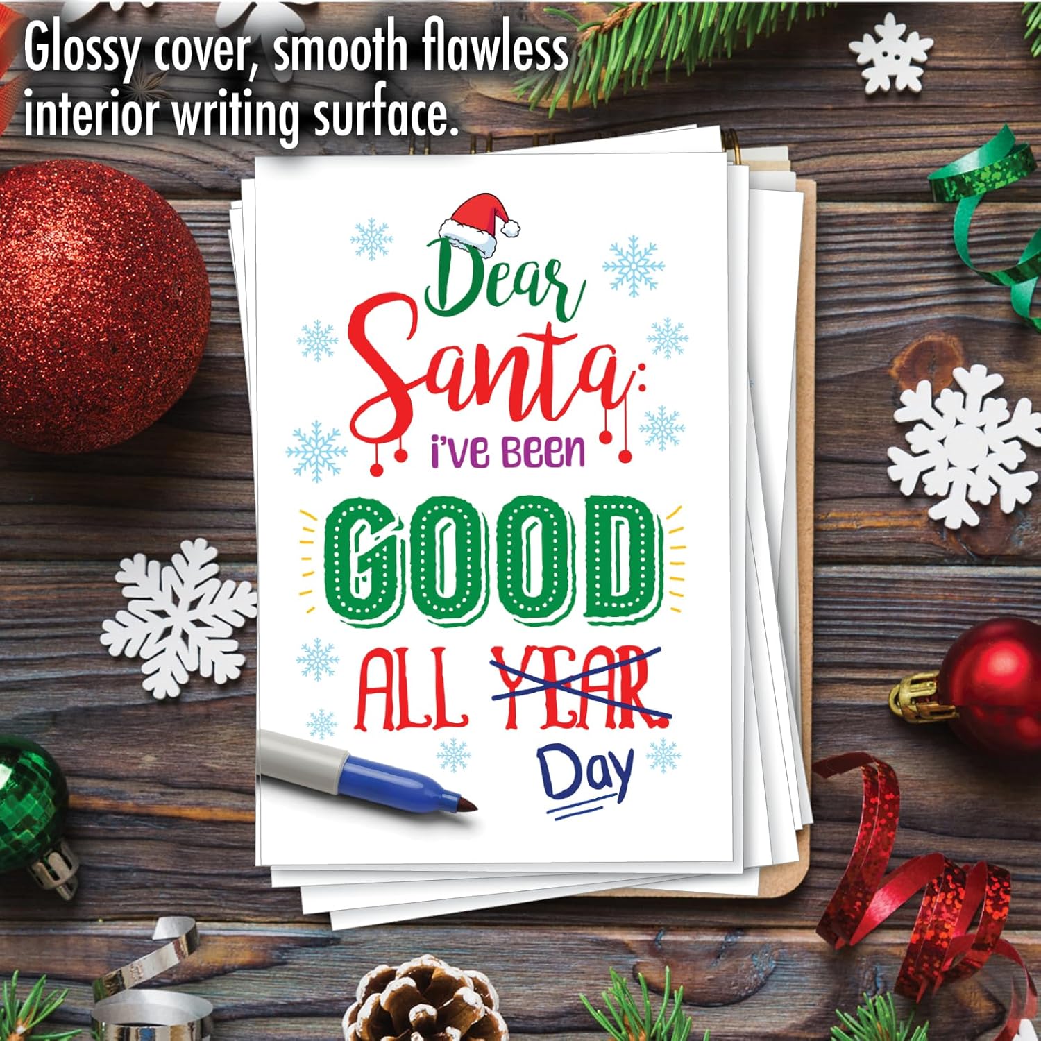 NobleWorks 12 Funny Christmas Cards w/5 x 7 Inch Envelopes (1 Design, 12 Each) - Good All Day C10753XSG-B12x1