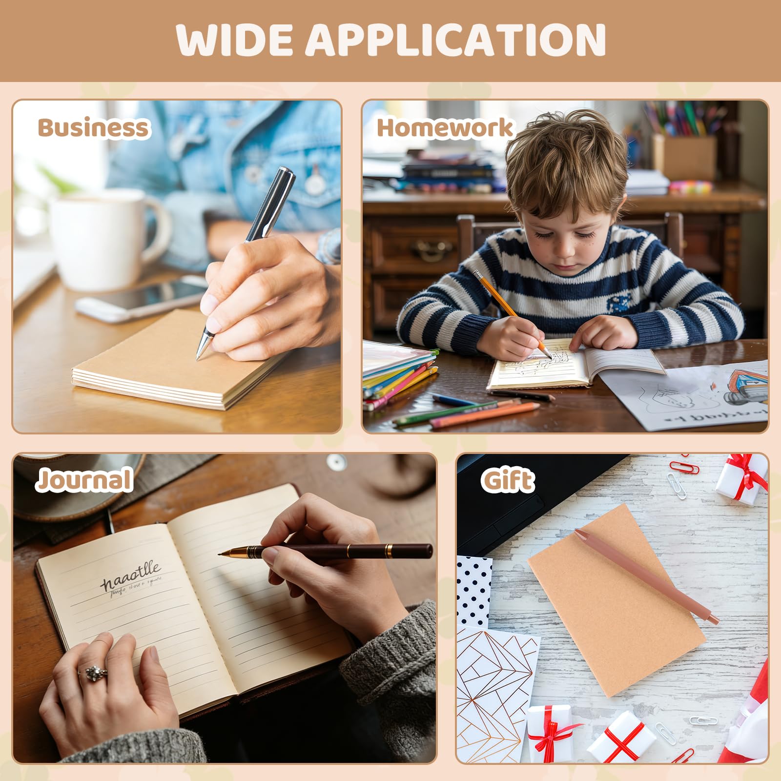 SAYAYA Lot de 48 petits carnets de poche en papier kraft de 10,2 x 15,2 cm avec 60 pages lignées, mini journal de voyage A6, notes, bloc-notes pour cadeaux, étudiants, salle de classe, affaires