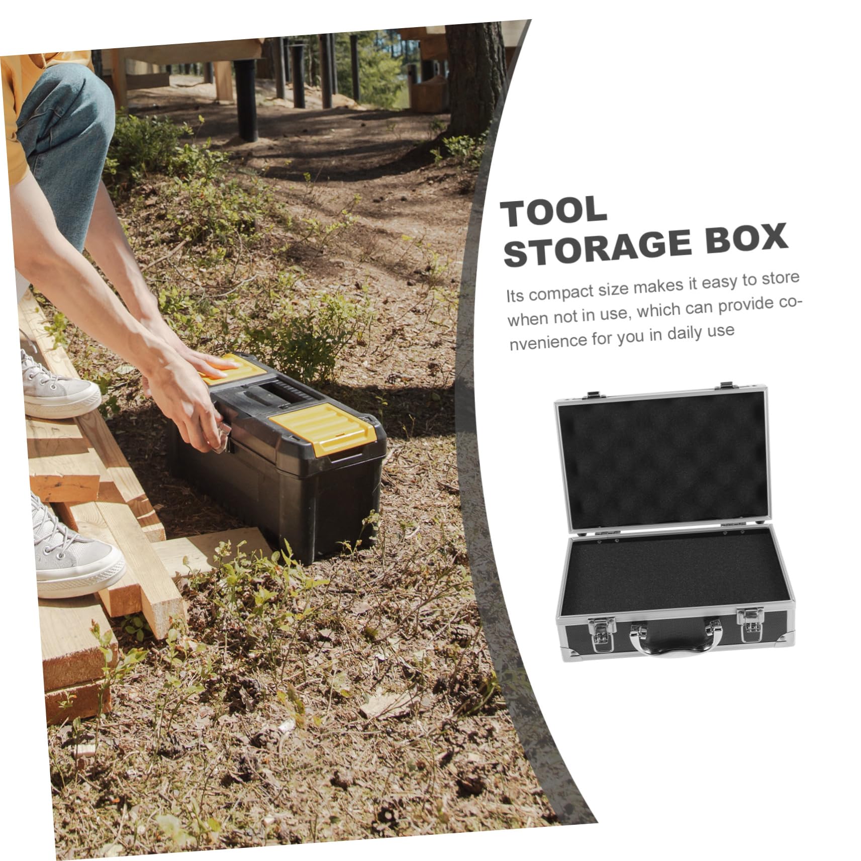 Caja de Herramientas Portátil de Aluminio Ligera y Resistente Maletín Multiusos con Organizador para Viaje Bricolaje y Almacenamiento Seguro
