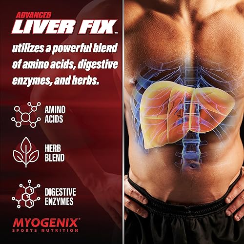 Miniatura 3 de Myogenix Suplemento de apoyo Liver Fix  Fórmula de salud hepática  Limpieza del hígado, desintoxicación y reparación  Quema grasa corporal visceral