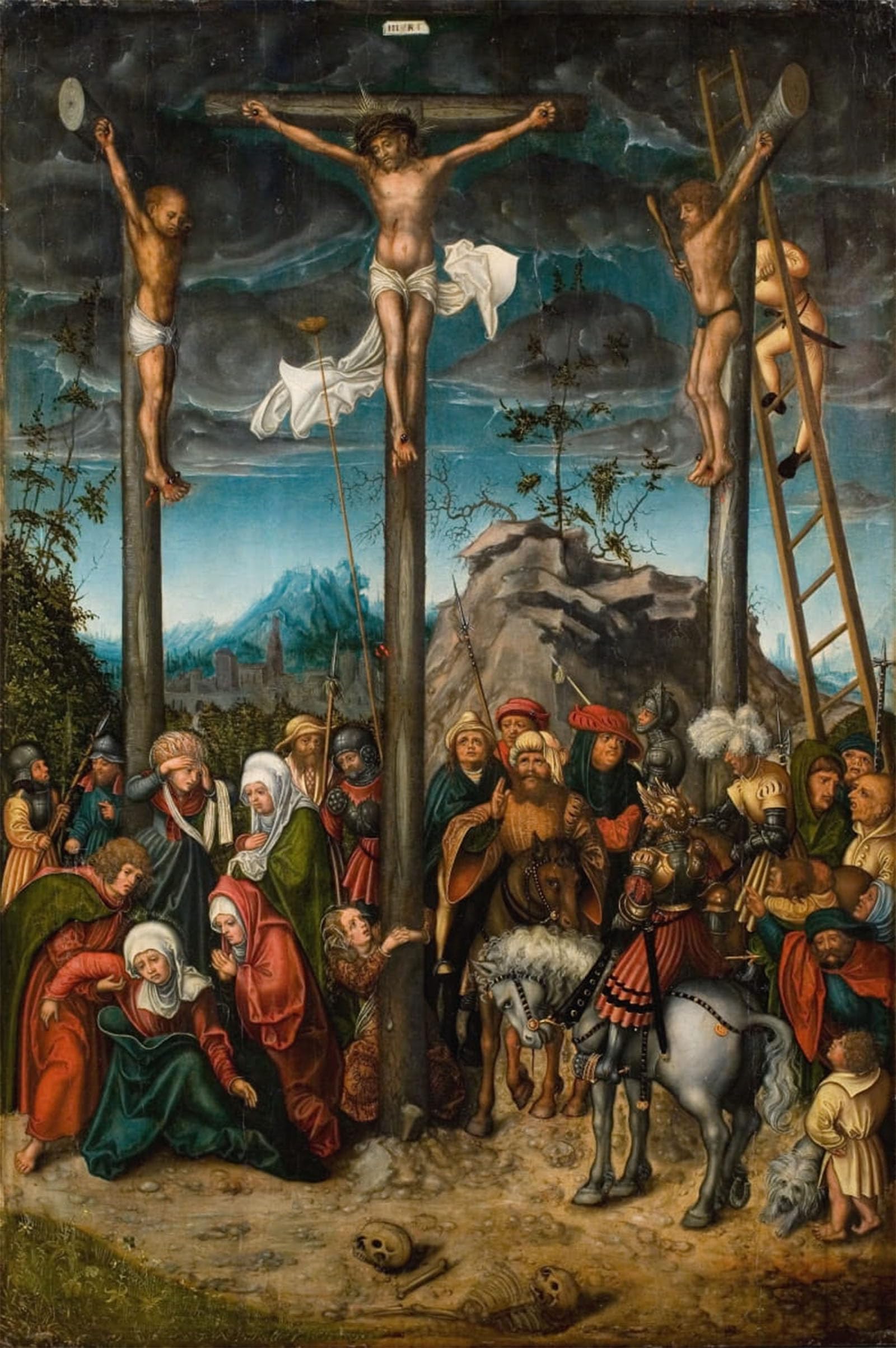 ARTXLXXBN Famous Print Painting Colorful Art Print the Crucifixion by Lucas Cranach Canvas Art Decorations for Home Decor 60x90cm