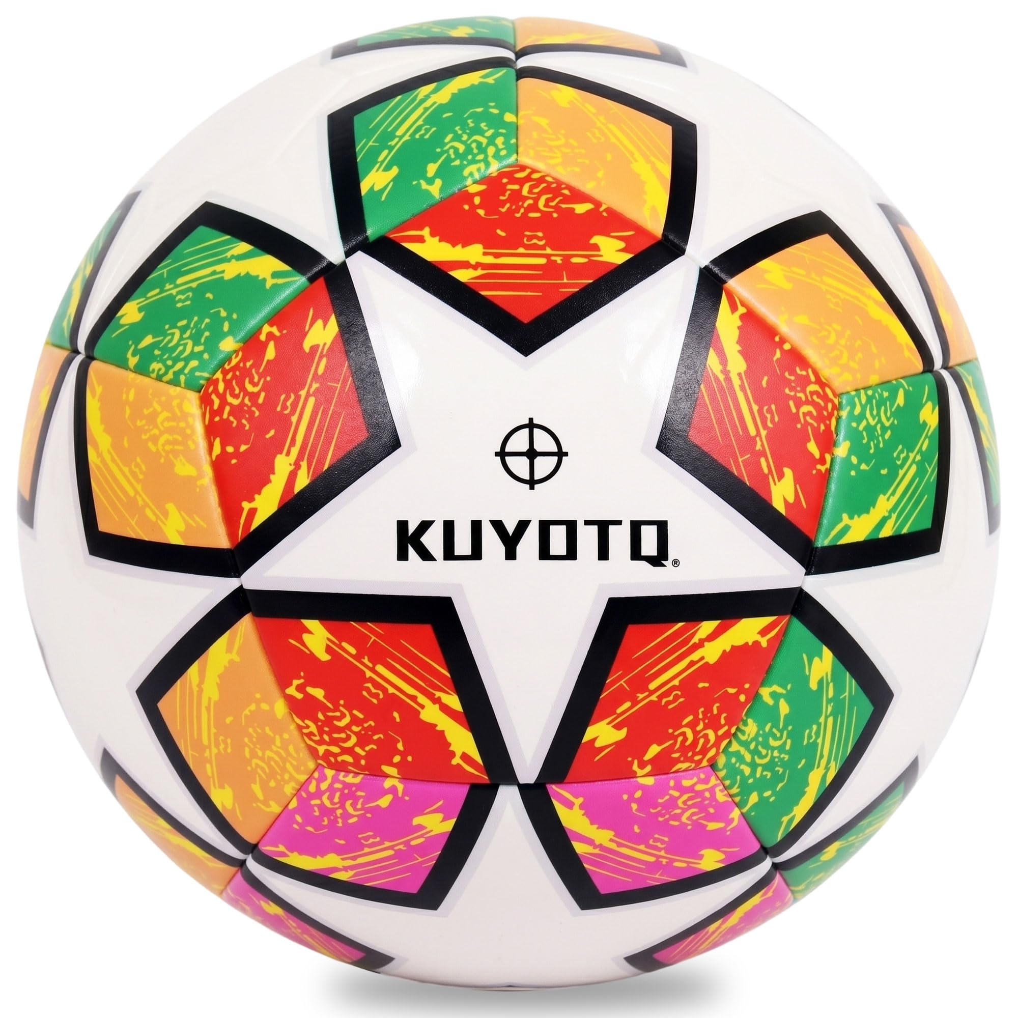 KUYOTQ Fußball, 2026 Colorway-Design, inspiriert von den USA, Kanada und Mexiko, verdickter PU-Bezug, weiche, verschleißfeste Oberfläche, Nylon-umwickelte Blase, Größe 4, für Kinder und Jugendliche