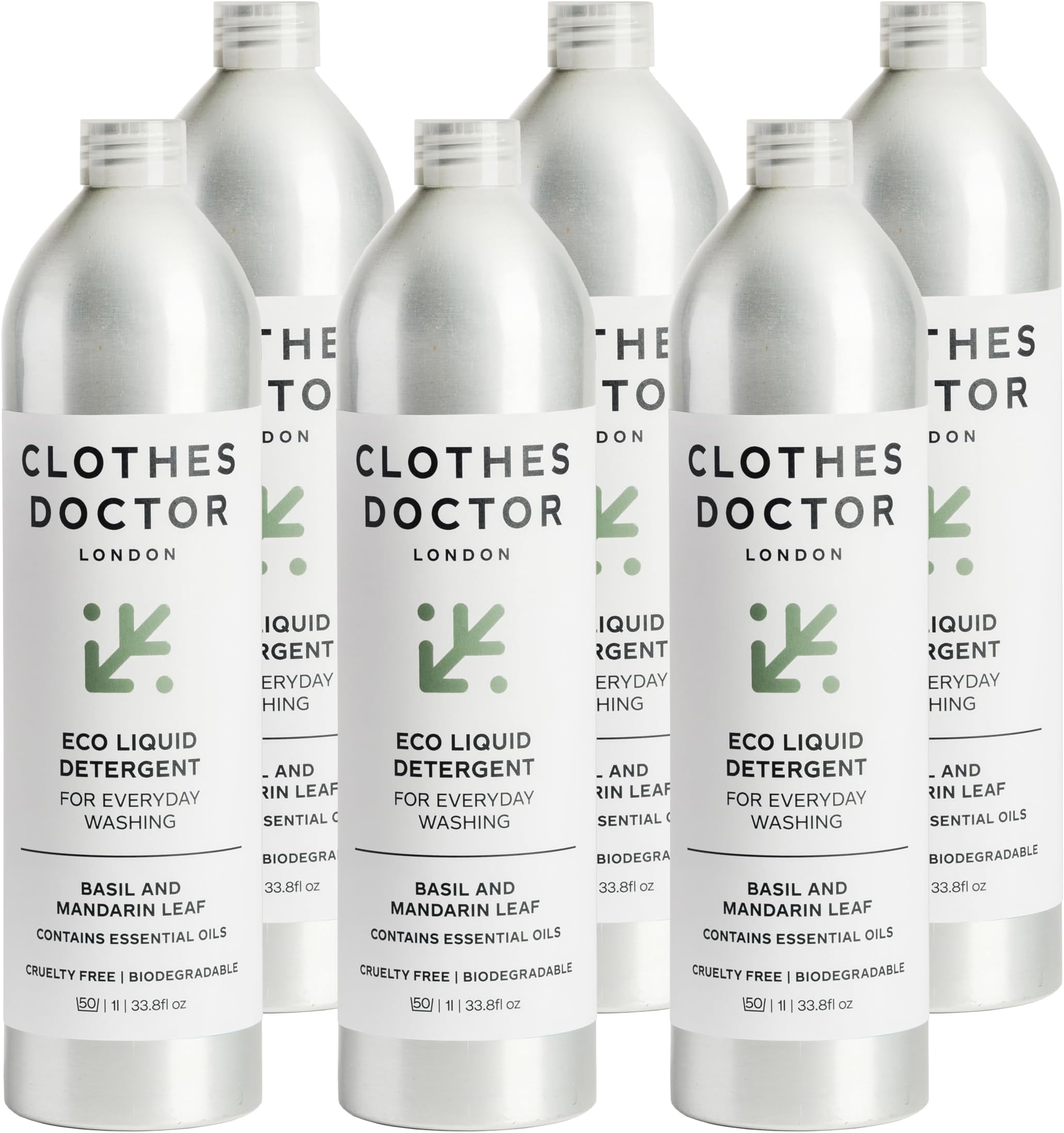 6x 1L Eco Friendly Naturally Fragranced All Purpose Liquid Detergent - Made in Britain | Concentrated Formula Natural Scented Laundry Washing Detergent For Tough Stains Palm Oil & Cruelty Free 50 Wash