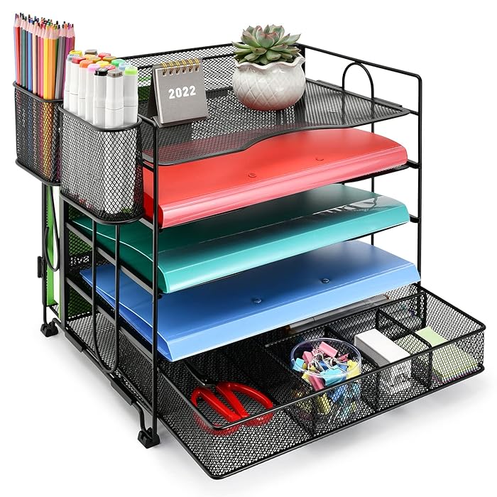 Buy Office Desk Organizer, Paper Letter Tray Organizer, 5 Tier Desktop