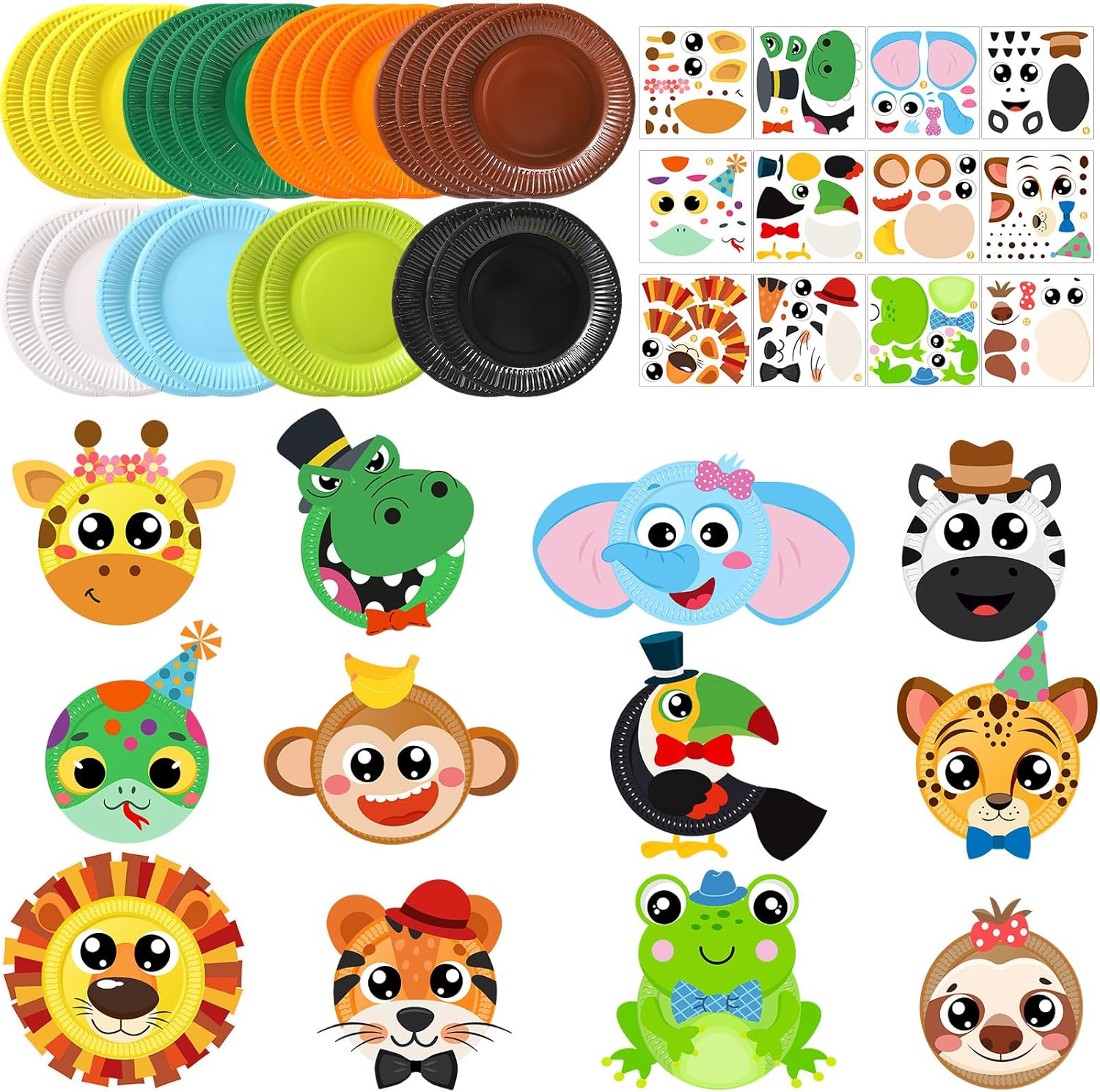 24 Pcs Valentine's Day Plate Craft Kits Animal Arts Crafts Gift Valentine's Unicorn DIY Craft for Boys Girls Preschool Party Classroom DIY Project Supplies Decorations(Cute)