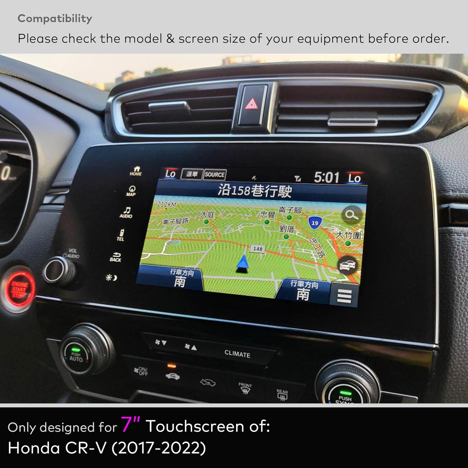[2-PACK] Premium Tempered Glass Screen Protector designed for Honda CR-V - EX/EX-L/Touring 7-Inch CRV Touchscreen 2017 2018 2019 2020 2021 2022 Anti Glare (Matte)