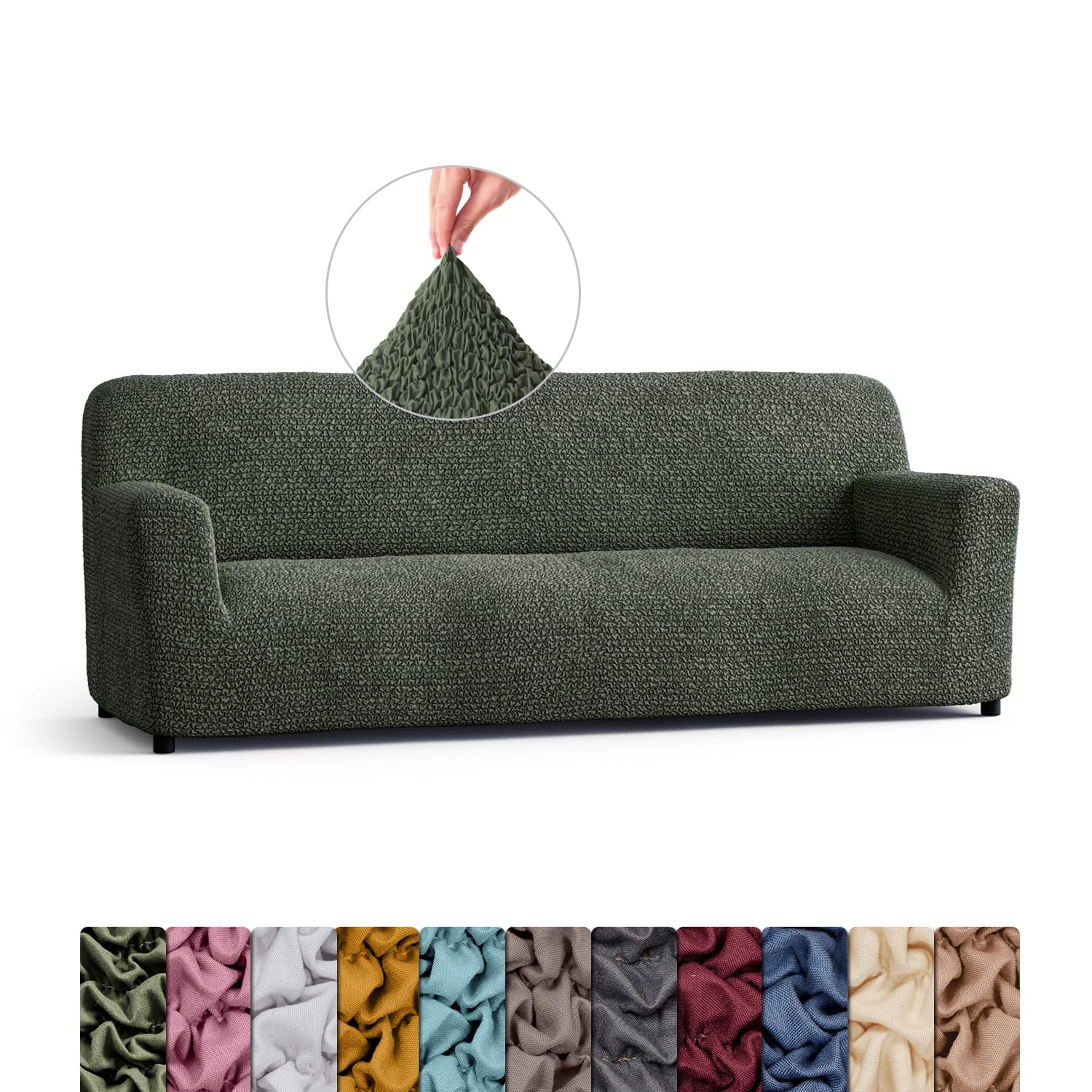 Menotti 2 Seater Recliner Sofa Cover - Sanitised Recliner Cover Couch Slipcover Soft Fabric Slipcover Wingback Recliner Stretch Furniture Protector -Microfibra - Bordeaux (2 Seater Recliner) — view 56