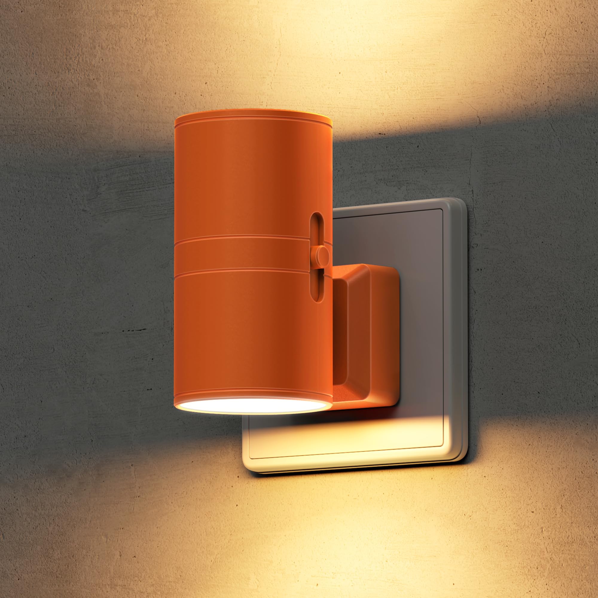 LOHAS-LED Nachtlicht Steckdose, Nachtlicht mit Dämmerungssensor [1 Stück], 0-100LM, Warmweiß 3000K, LED Steckdosenlicht für Flur, Schlafzimmer, Treppe, Badezimmer, Oranger Schirm