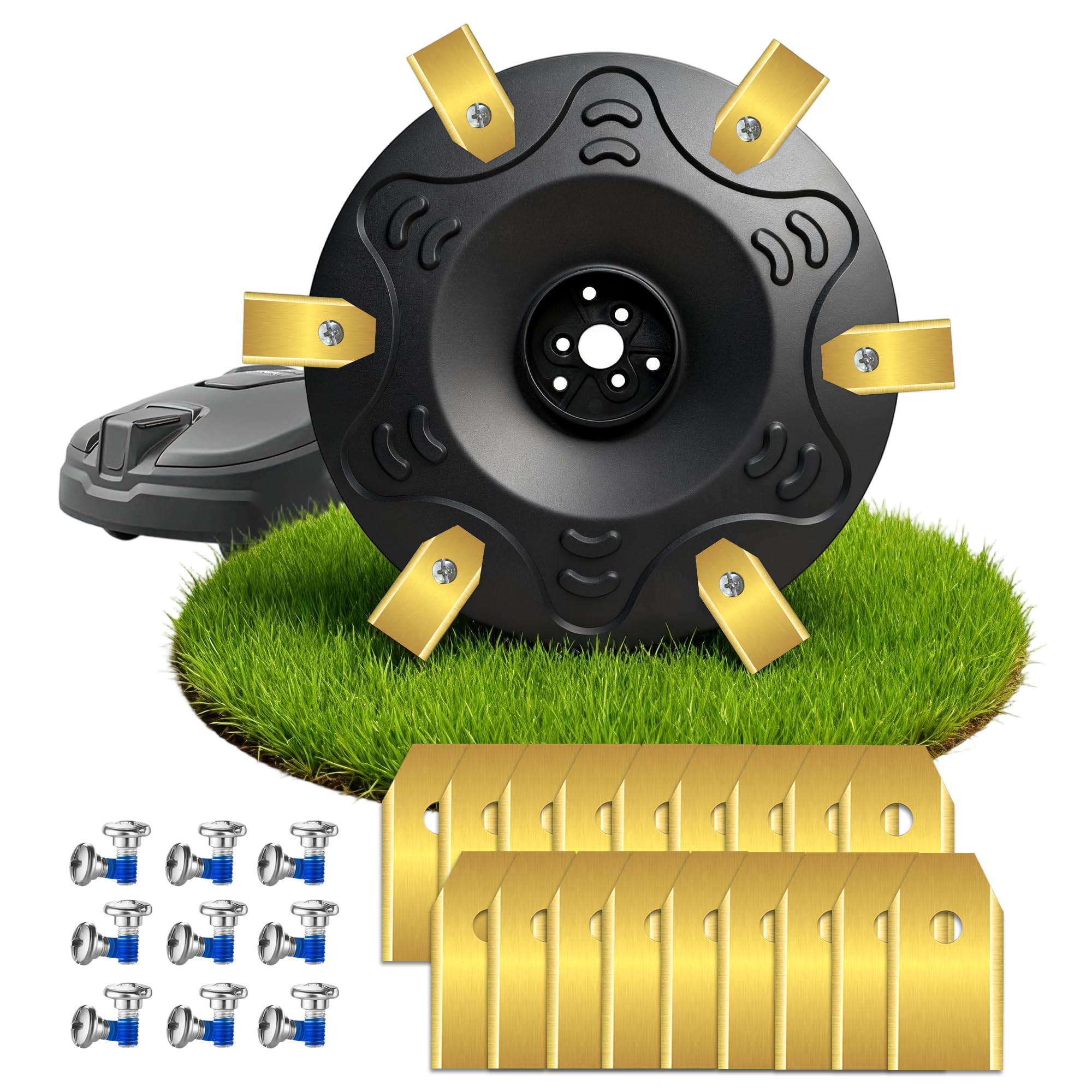 Disco da taglio, piatto per coltelli, compatibile con Husqvarna Automower 305, 310, 315x, 405, 410, 415x, 435x, 535 AWD, piatto per coltelli di ricambio con 10 lame, disco tagliaerba, robot tagliaerba