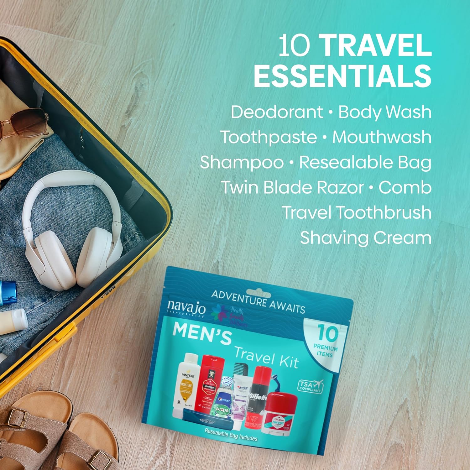 Handy Solutions 10 Piece Resealable Men's Travel Kit