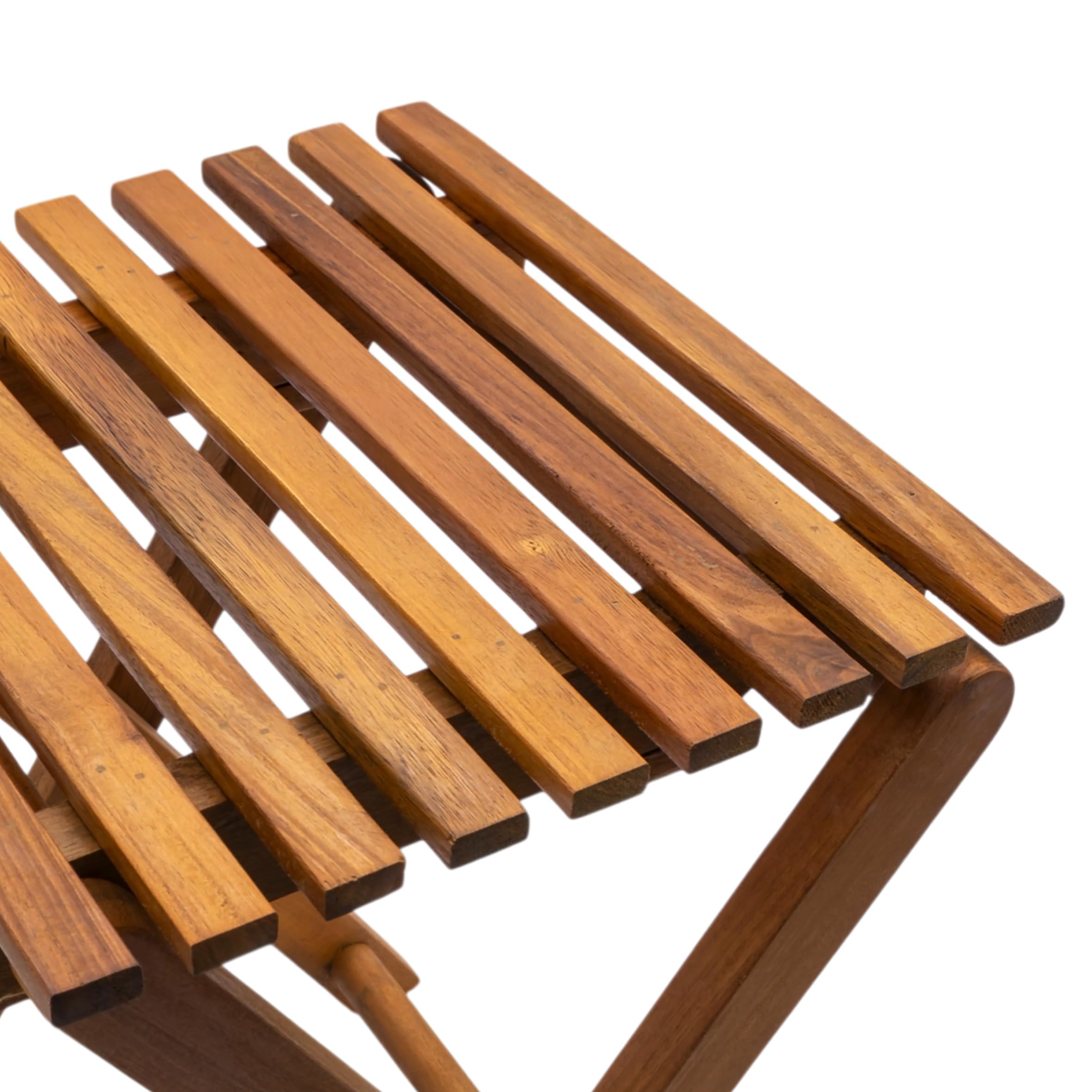 Spetebo Tabouret pliant en acacia - 37 cm - Aspect teck - Tabouret de jardin en bois - Table d'appoint - Tabouret pour plantes | Bois aspect teck, pliable, tabouret à fleurs, table d'appoint, tabouret pour plantes