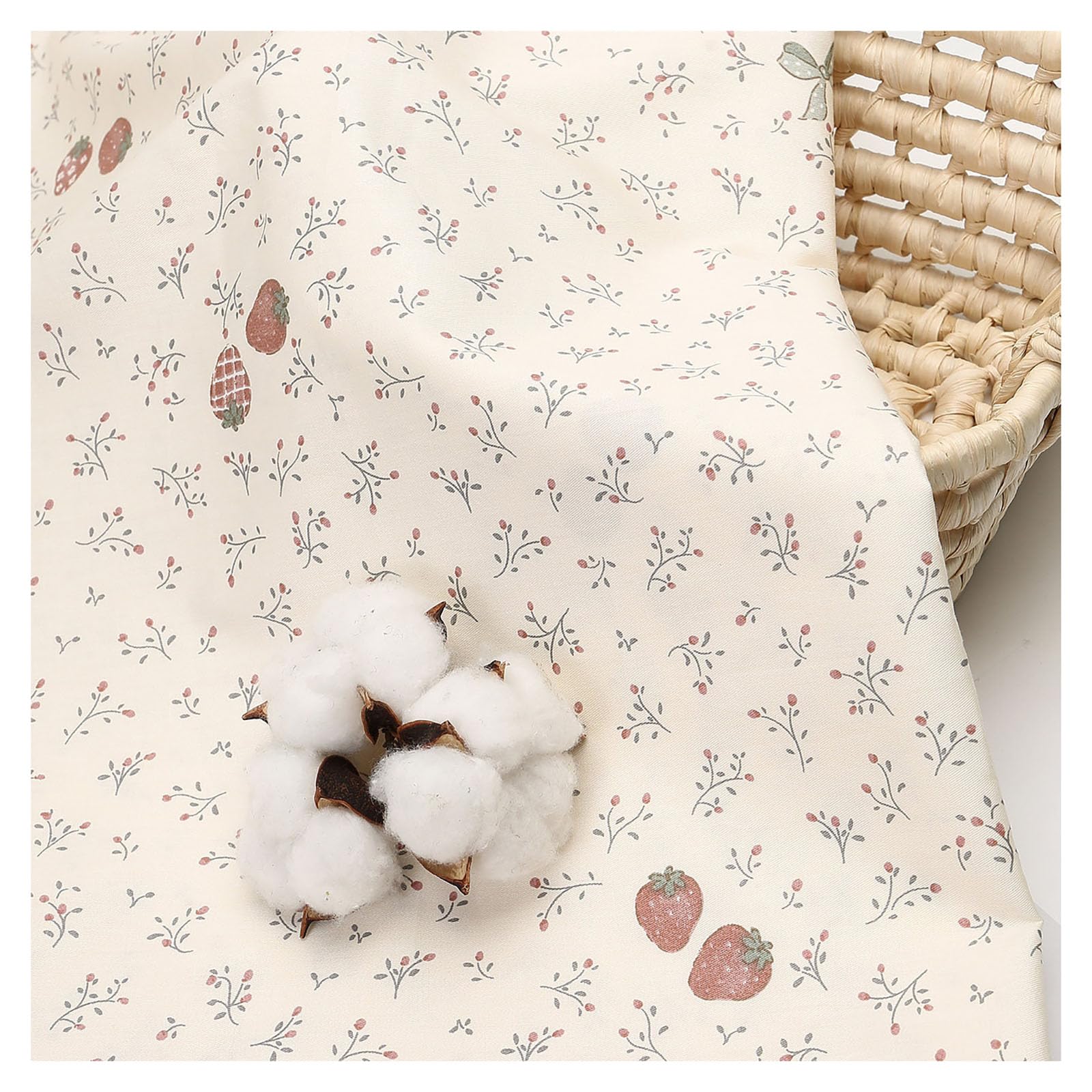Tessuto di cotone per bambini, 200 x 235 cm, al metro, per cucire, fiori