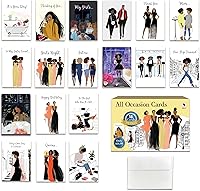Vista 1 de Caja surtida de tarjetas de felicitación afroamericanas, 18 tarjetas de felicitación cristianas para todas las ocasiones con sobres, cumpleaños