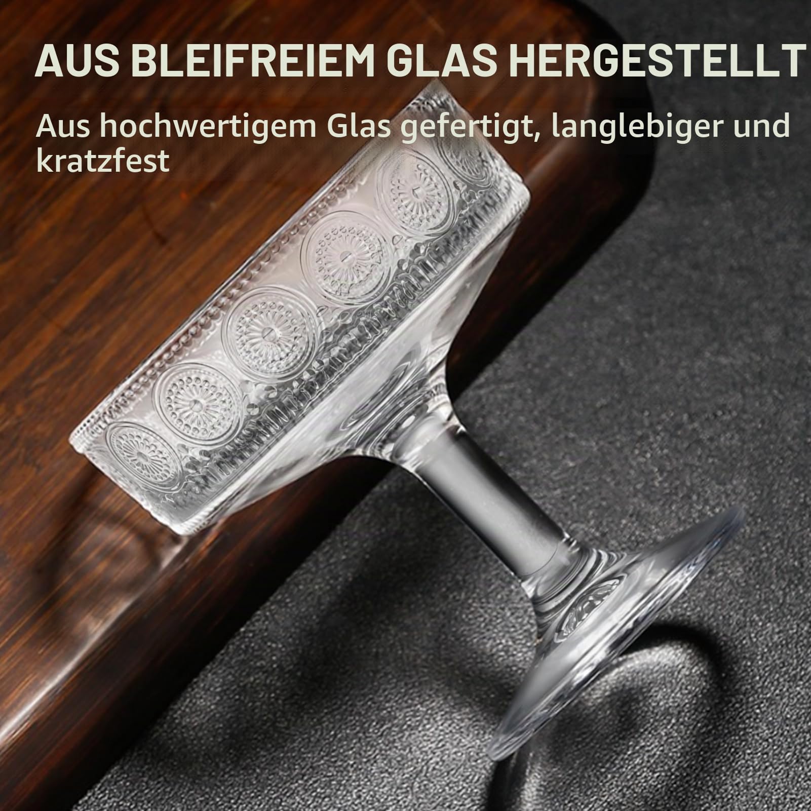 Cocktailgläser, 6er-Set, 200 ml, Espresso-, Martini-Gläser, Coupé-Gläser zum Servieren von Cocktails, Party, Manhattan als Barglas oder Hausbar