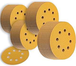 220 Grit Sandpaper Discs for Sander, 5 inch 8 Hole 220 Grit Sandpaper for Woodworking, Random Orbital Sander Pads, 5inch Hook and Loop Sanding Discs for Automotive (50pack)