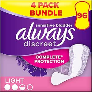 Always Discreet Incontinence Panty Liners for Women, Normal 96 Liners