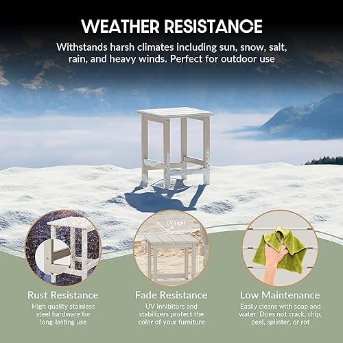 Vista 4 de WestinTrends Dylan Adirondack - Mesa auxiliar redonda para exteriores, color negro