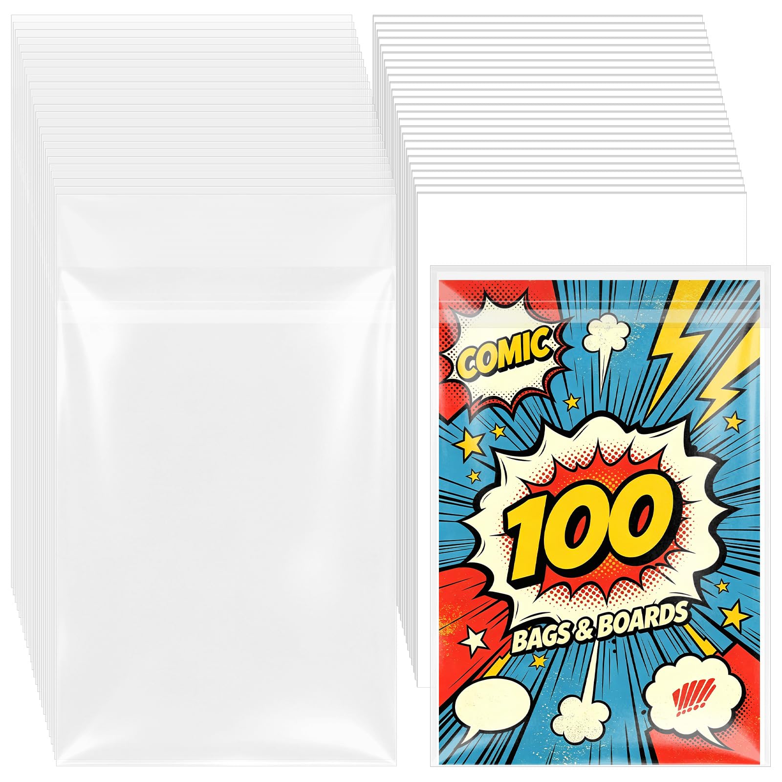 Svaldo 100pcs Comic Book Boards and 100pcs Comic Bags