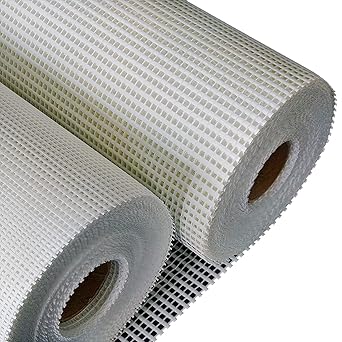 Buildingshop.in Fiber Glass Mesh Sheet Tape For Waterproofing to Roof/Crack Patch/Wall Repair/Fiber Wall Coating/Plastering mesh | Murga Jali (145 GSM (12 INCH X 50 METER))