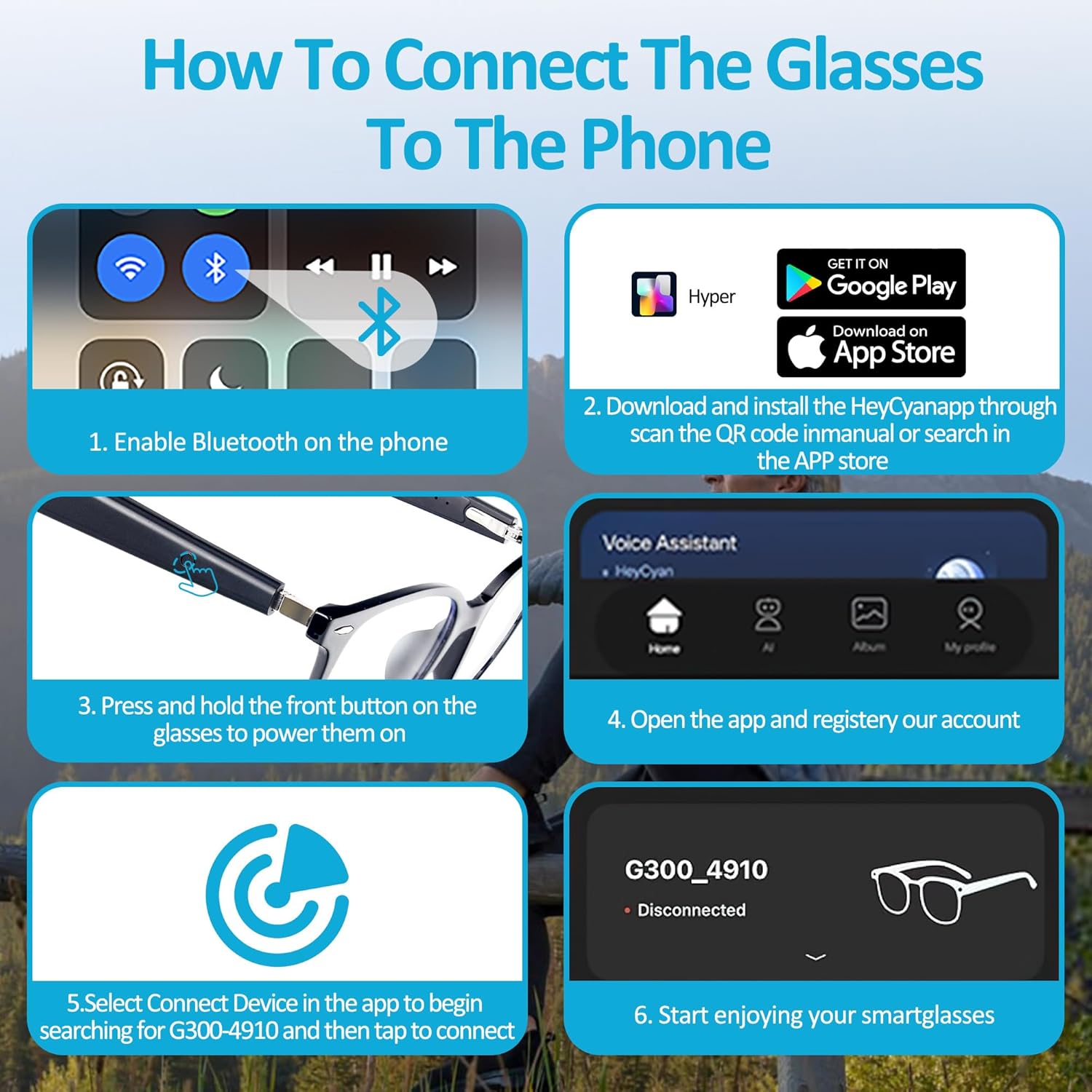AI Smart Glasses, Bluetooth 5.4 with Open-Ear Speakers & Voice Assistant, Real-Time Translation, Anti-Blue Light Lenses​ for Business,Driving, Travel, Cycling, Outdoor Activities.