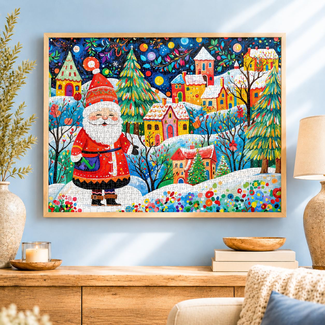 Cross & Glory - Puzzle natalizio da 1000 pezzi con Babbo Natale Yuletide Village by Cross & Glory - Sfida natalizia a tema Babbo Natale - Perfetto per feste in famiglia e amanti dei puzzle