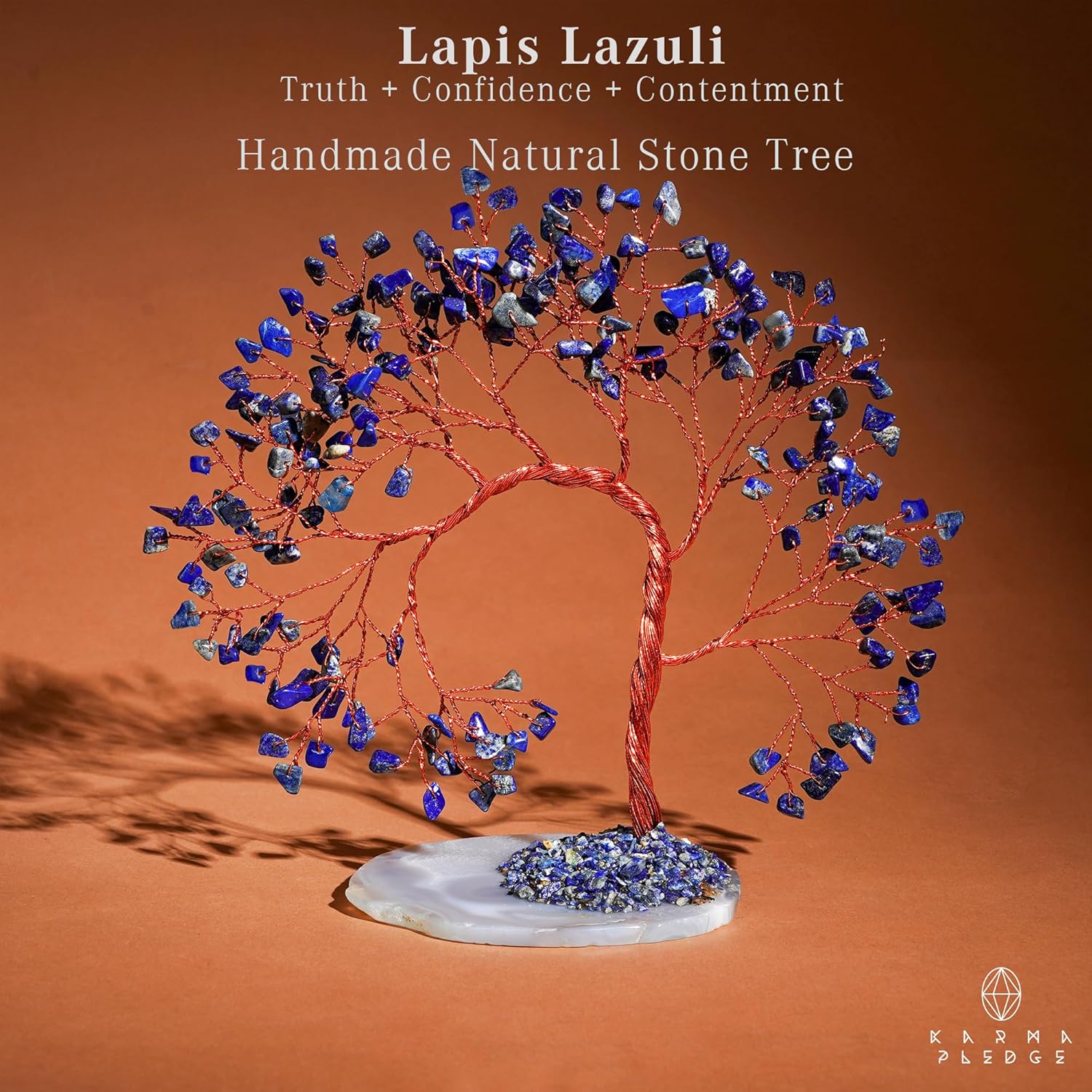 Crystal Tree of Life for Home, Office, Room, Wall Decor to Bring Money & Good Luck, Handmade Lapis Lazuli Healing Chakra Tree Gifts for Women, Men, Mom & Dad, Unique Gifts for Birthday & Anniversary