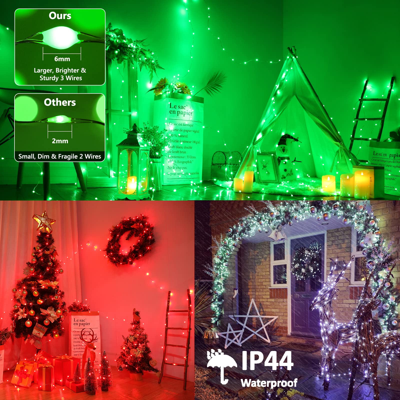 Amazon.com: BrizLabs Christmas Fairy Lights - 66ft 200 LED