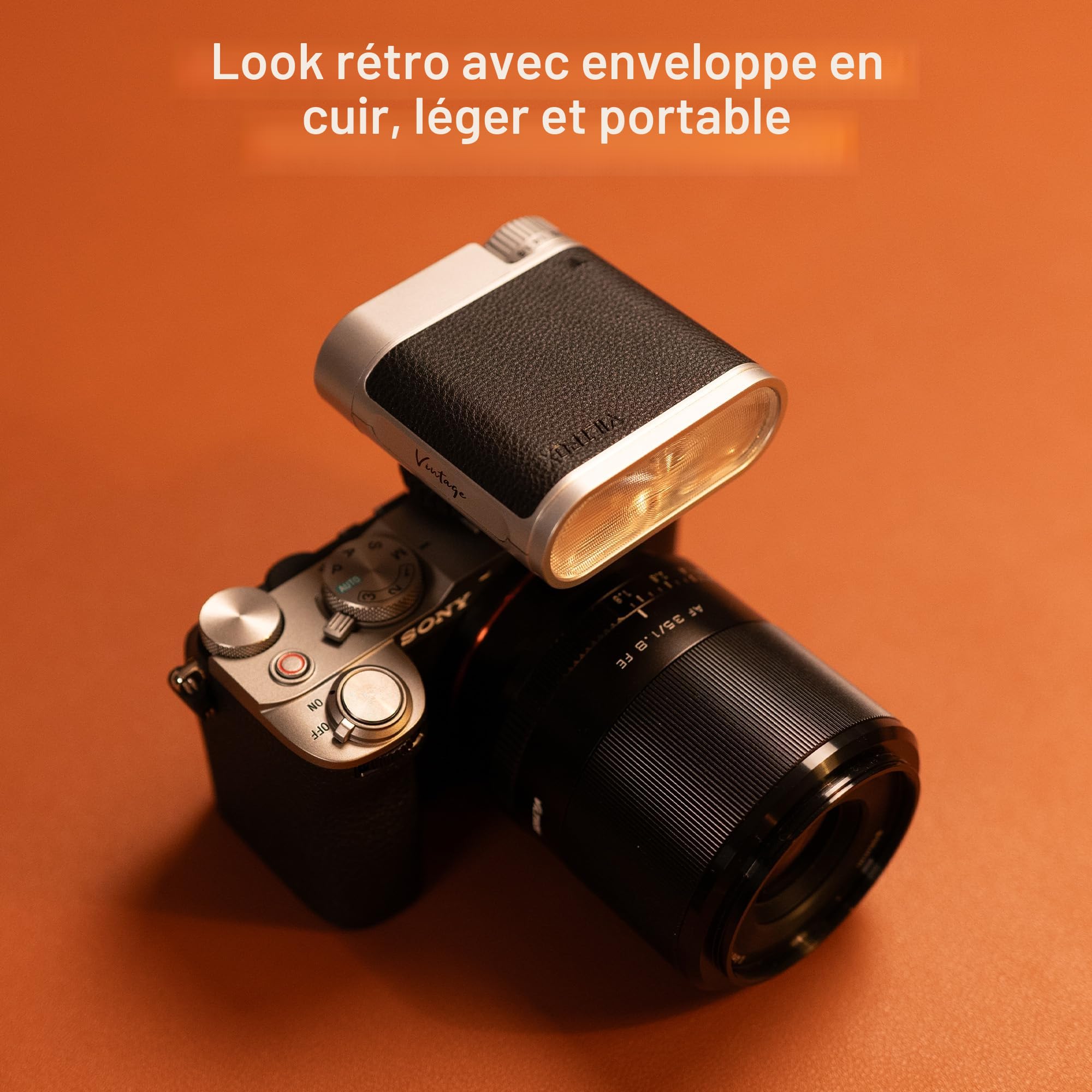 VILTROX Retro Flash Speedlite,Mini Flash Appareil Photo GN12,7 Niveaux de Puissance,24W/s Pleine Puissance,Recyclage 0,1–1,5s,S1/S2 Contrôle Optique pour Sony Fujifilm Canon Nikon Olympus (Z1)