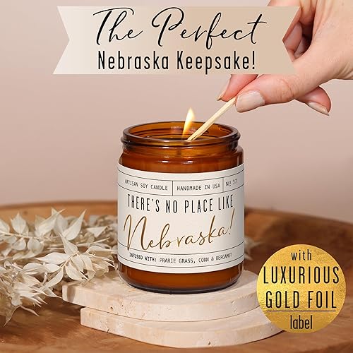 Vista 251 de Regalos de Nueva York, decoración de Nueva York para el hogar – 'There No Place Like New York Candle, con manzana jugosa, canela y calabaza I New