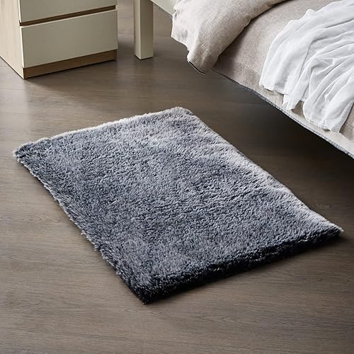 Miniatura 6 de JONIYEAR Alfombra de lujo suave y esponjosa de piel sintética para dormitorio alfombras de noche pequeñas y peludas alfombra gruesa de felpa lanuda