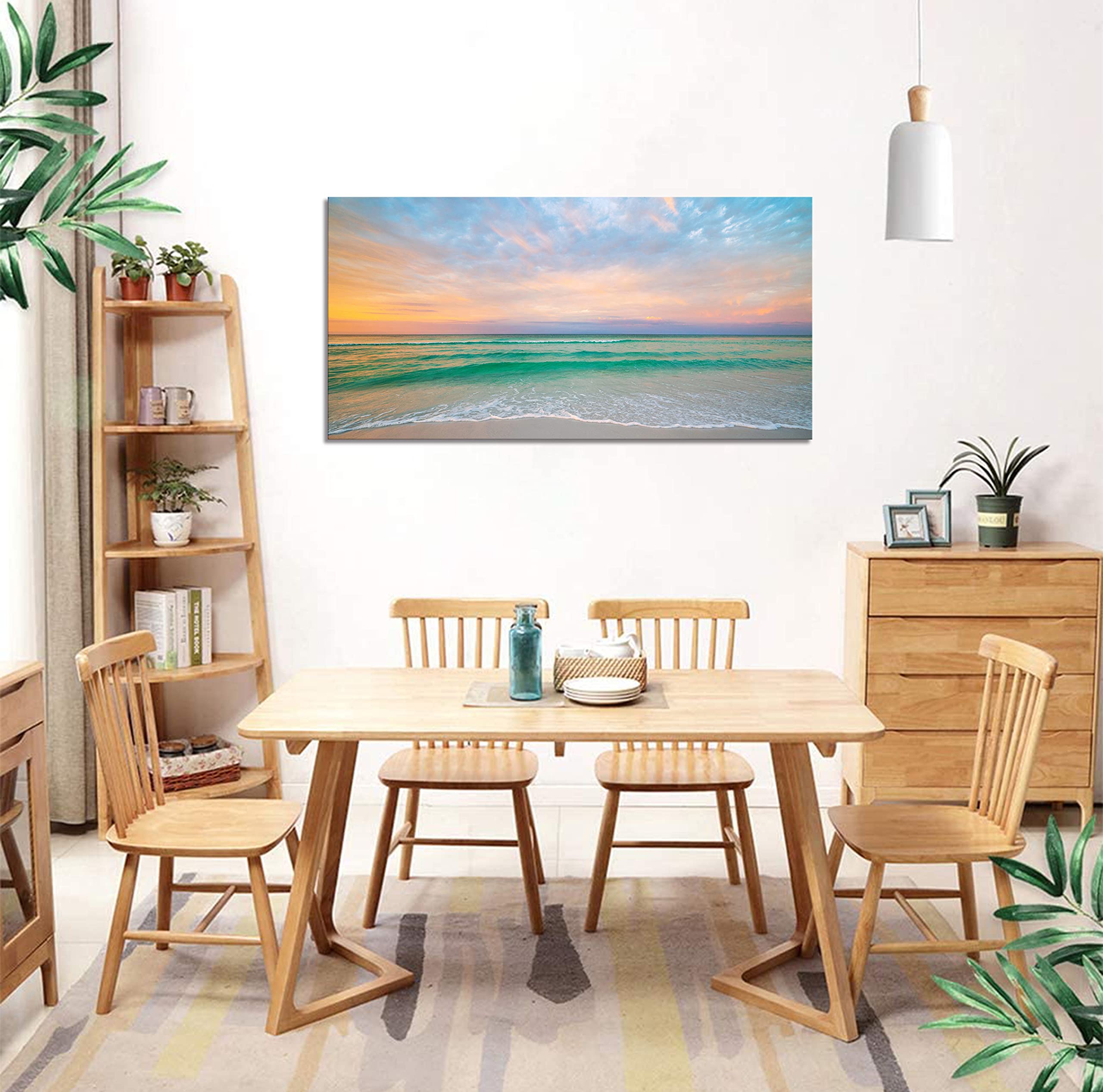 Amazon.co.jp: 風景画 アートパネル 海 絵画 写真 自然 夜明け 海