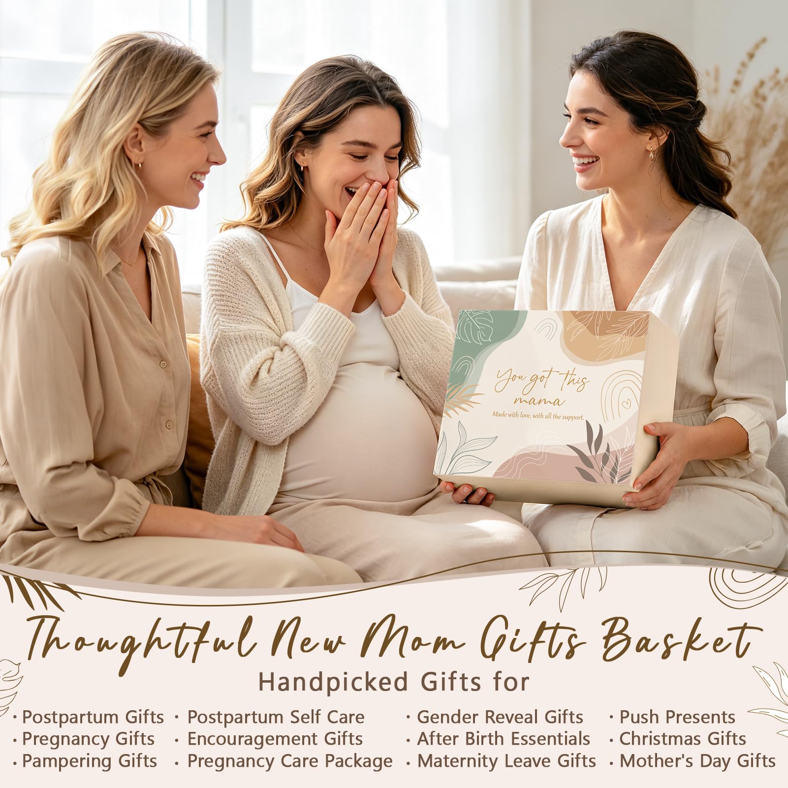 Paquete de regalos para la nueva mamá para mujeres, regalos posparto para la nueva mamá después del nacimiento, regalos de embarazo para embarazadas por primera vez, cesta de regalo, regalo de