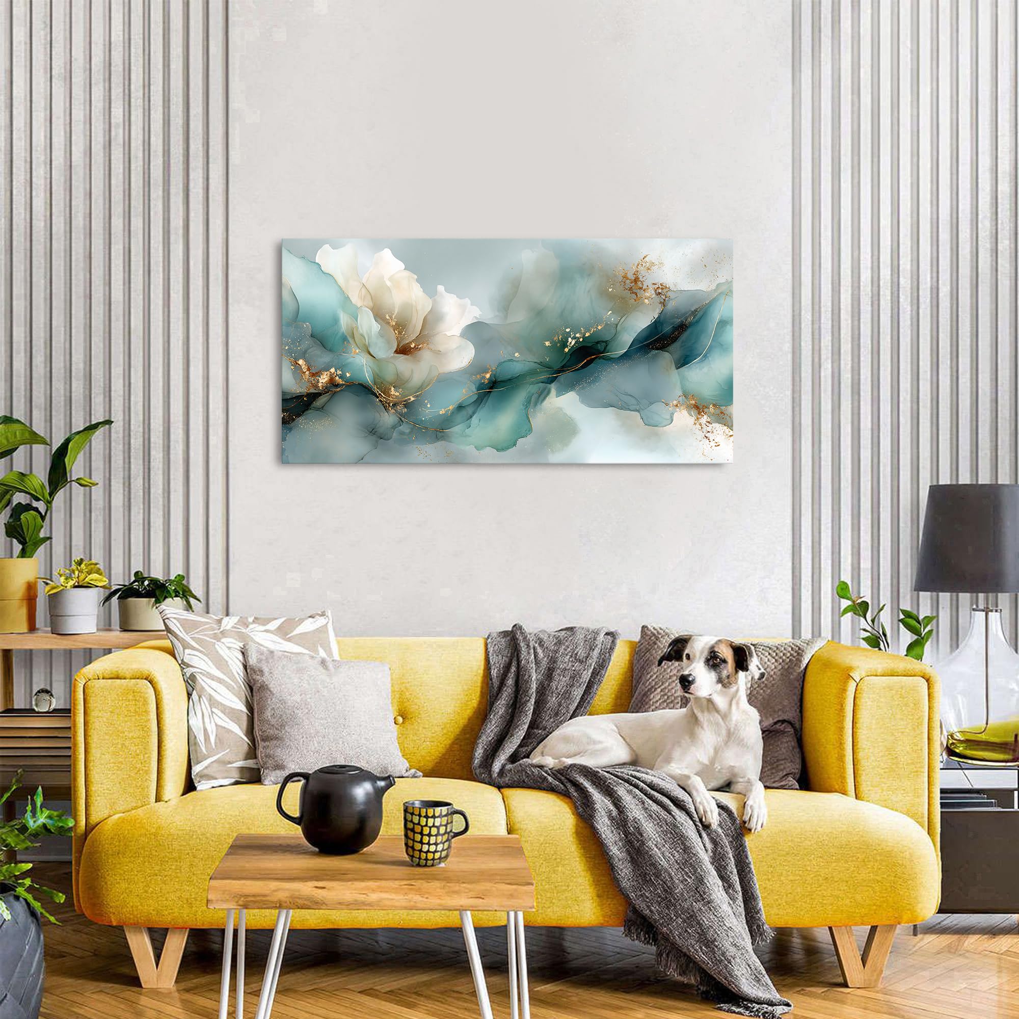AIYISU Fleur Impression sur Toile Decoration Murale Peinture 20x40in Tableaux Decoratifs Muraux Décoration Moderne Abstraite Fleur Tableau Decoration Murale Salon Chambre Bureau - Prêt à Accrocher