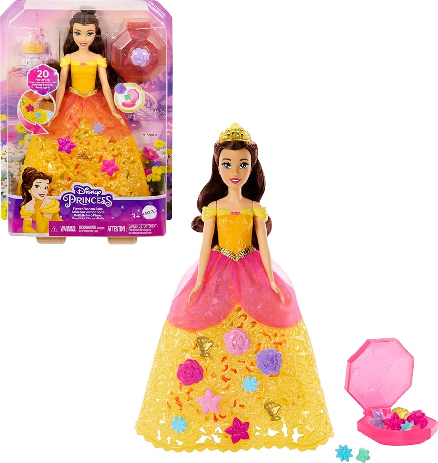 Amazon.com: MATTEL Disney Princess Flower Fashion Belle Doll