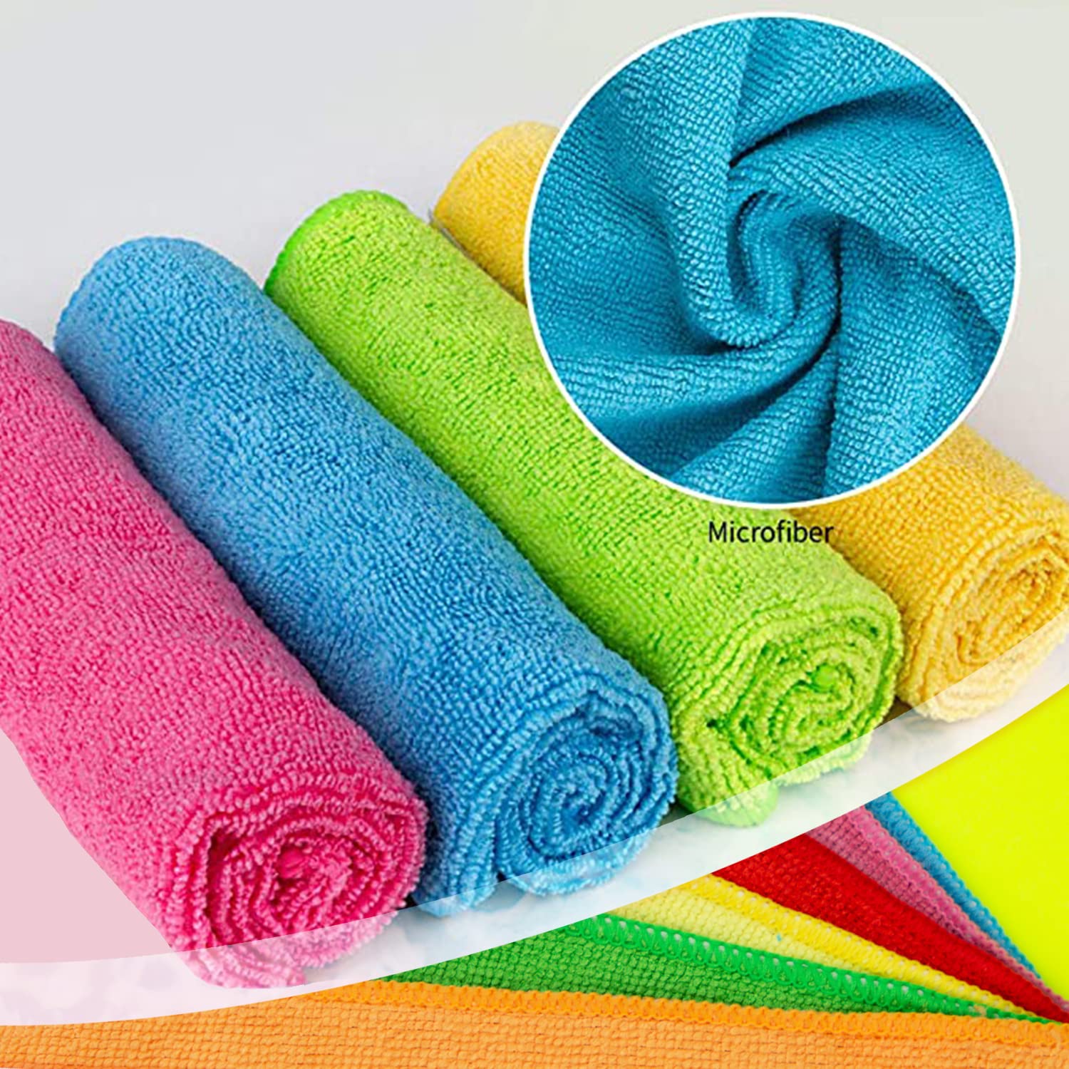 HOMESmith Paquete de 24 paños de Limpieza de Microfibra extragrandes, 4 Colores (HS-147)